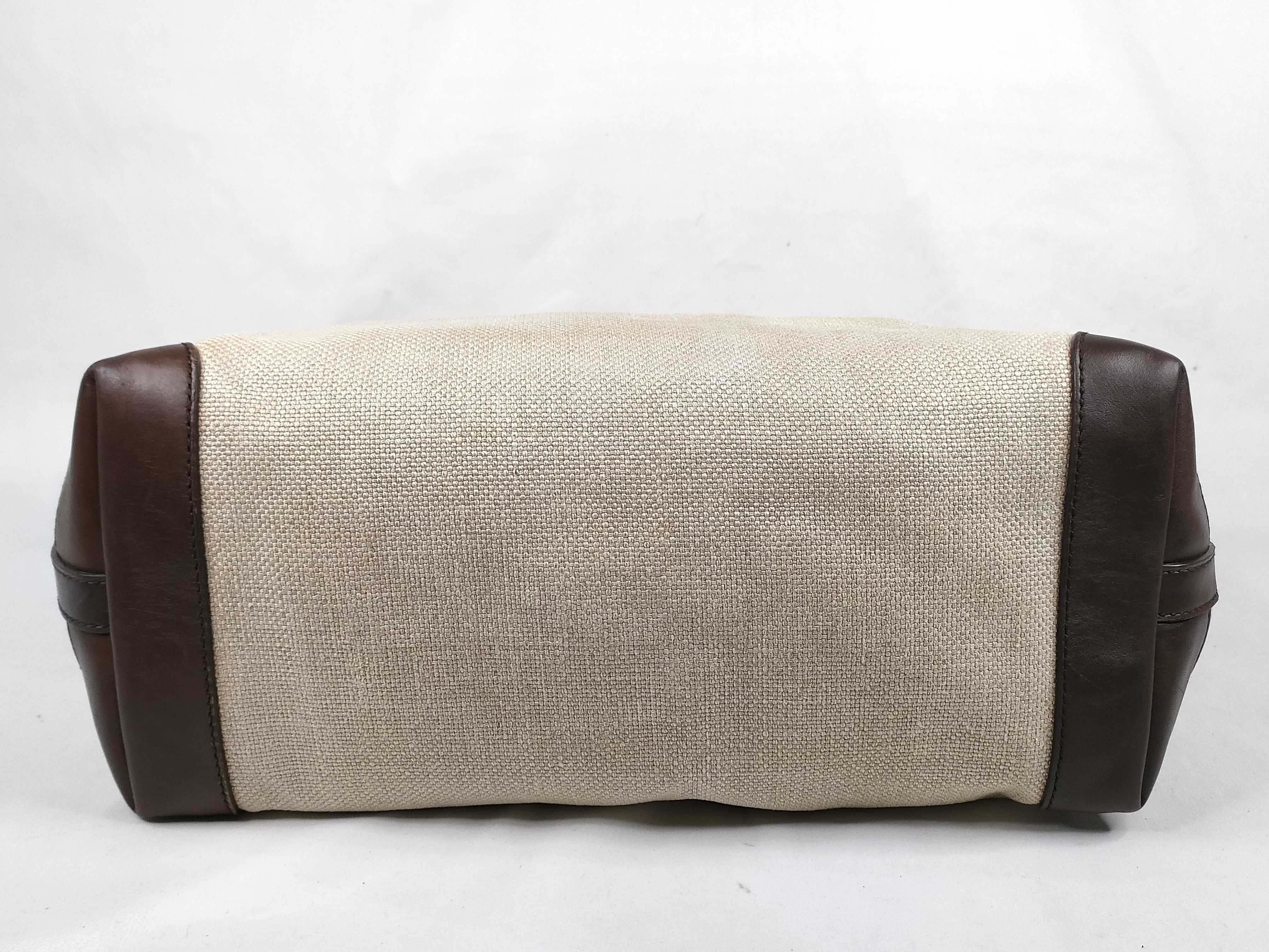 Canvas Tote Bag with Printed Logo, Brown — view 7