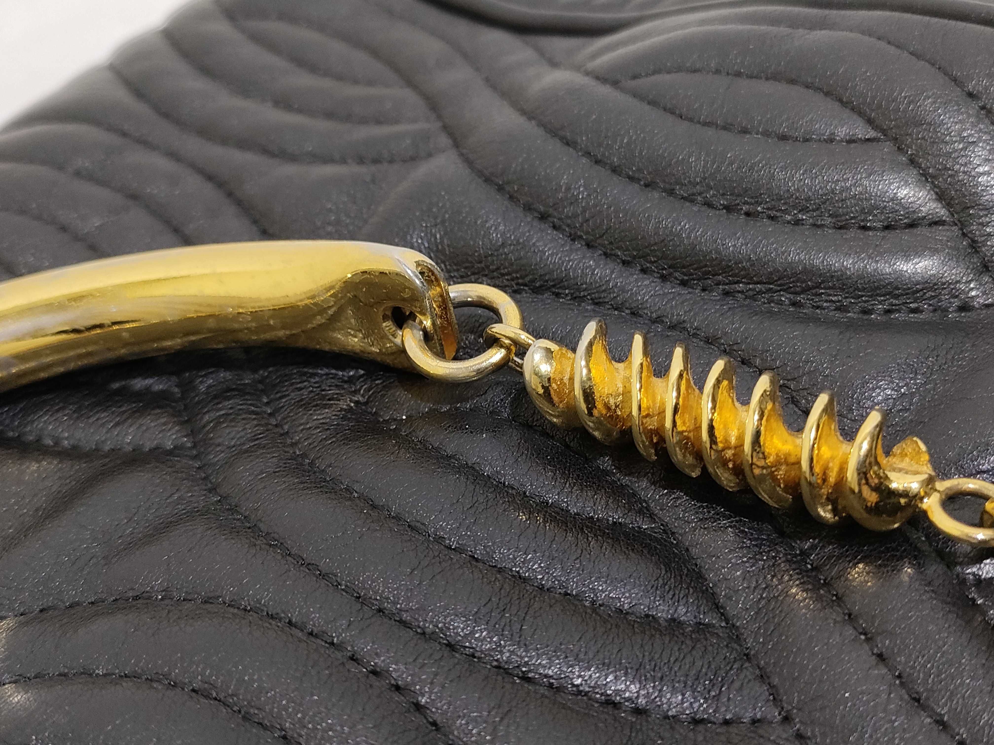 Pasta Metal Handle Leather Handbag — view 14