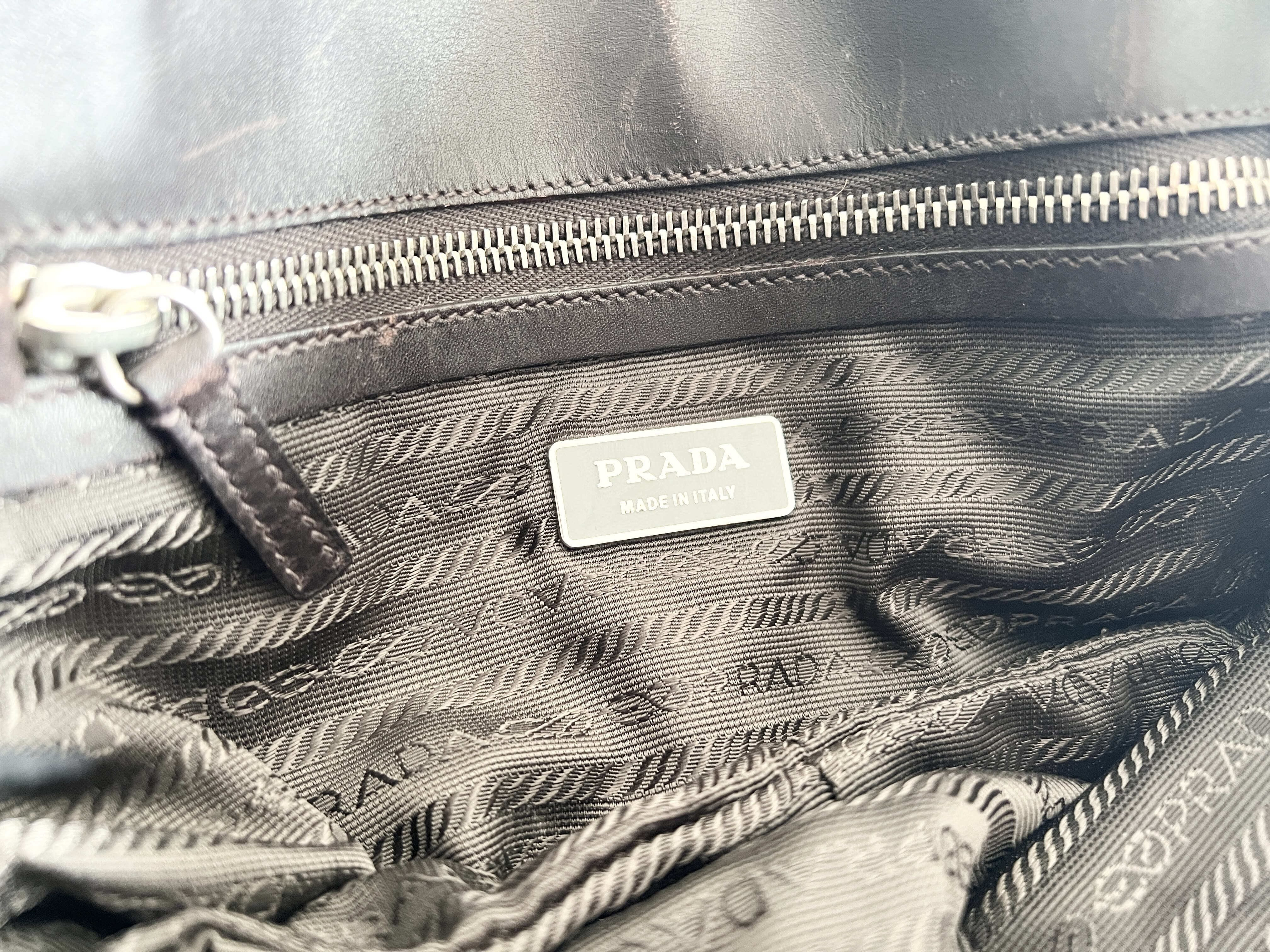 (Prada) Calf Hair Fur Leopard Leather Tote Bag Handbag * Shoulder Bag — view 8