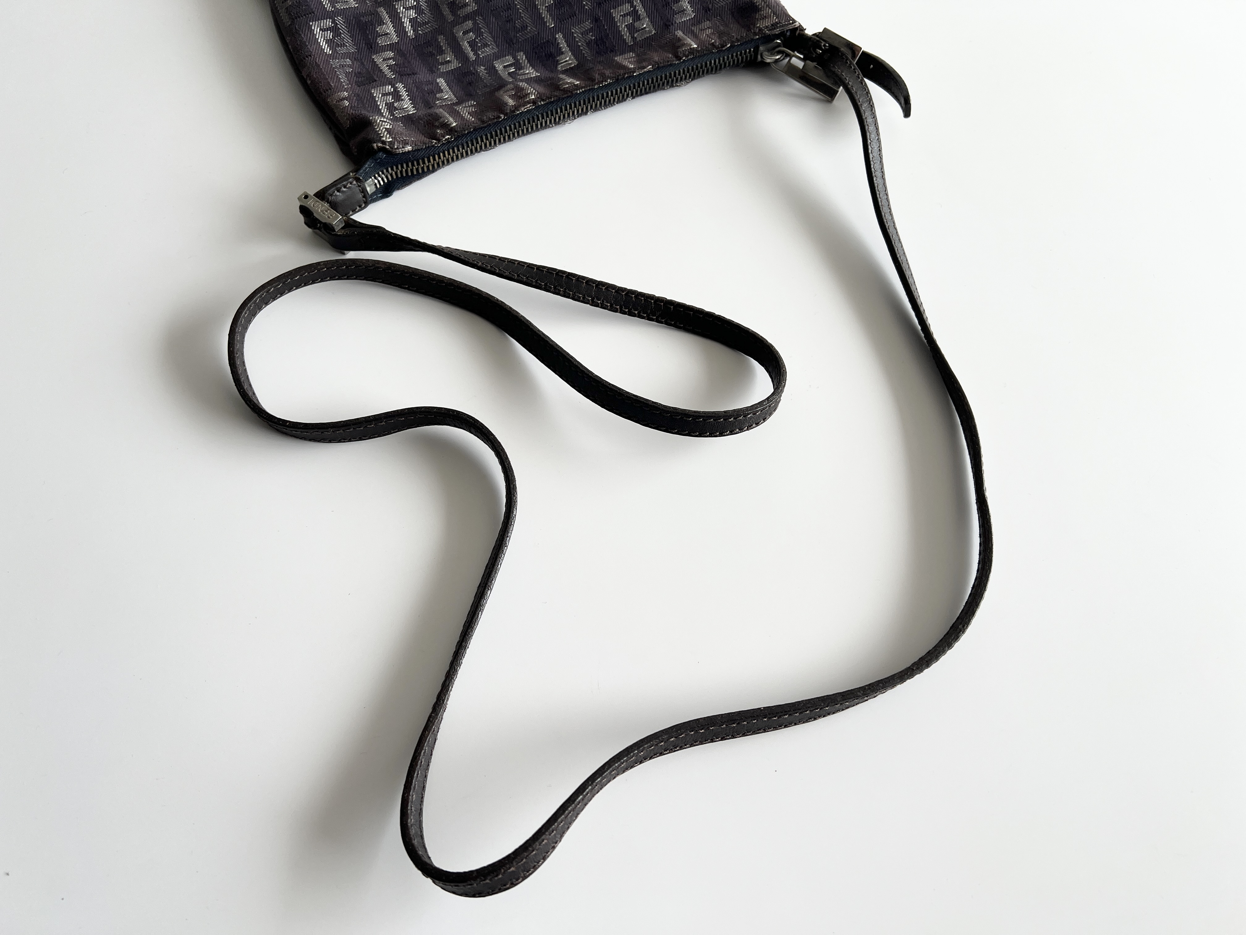 Zucchino Canvas Leather Denim Shoulder Bag — view 3