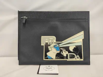 Saffiano Clutch Bag Monkey Robot (with box)