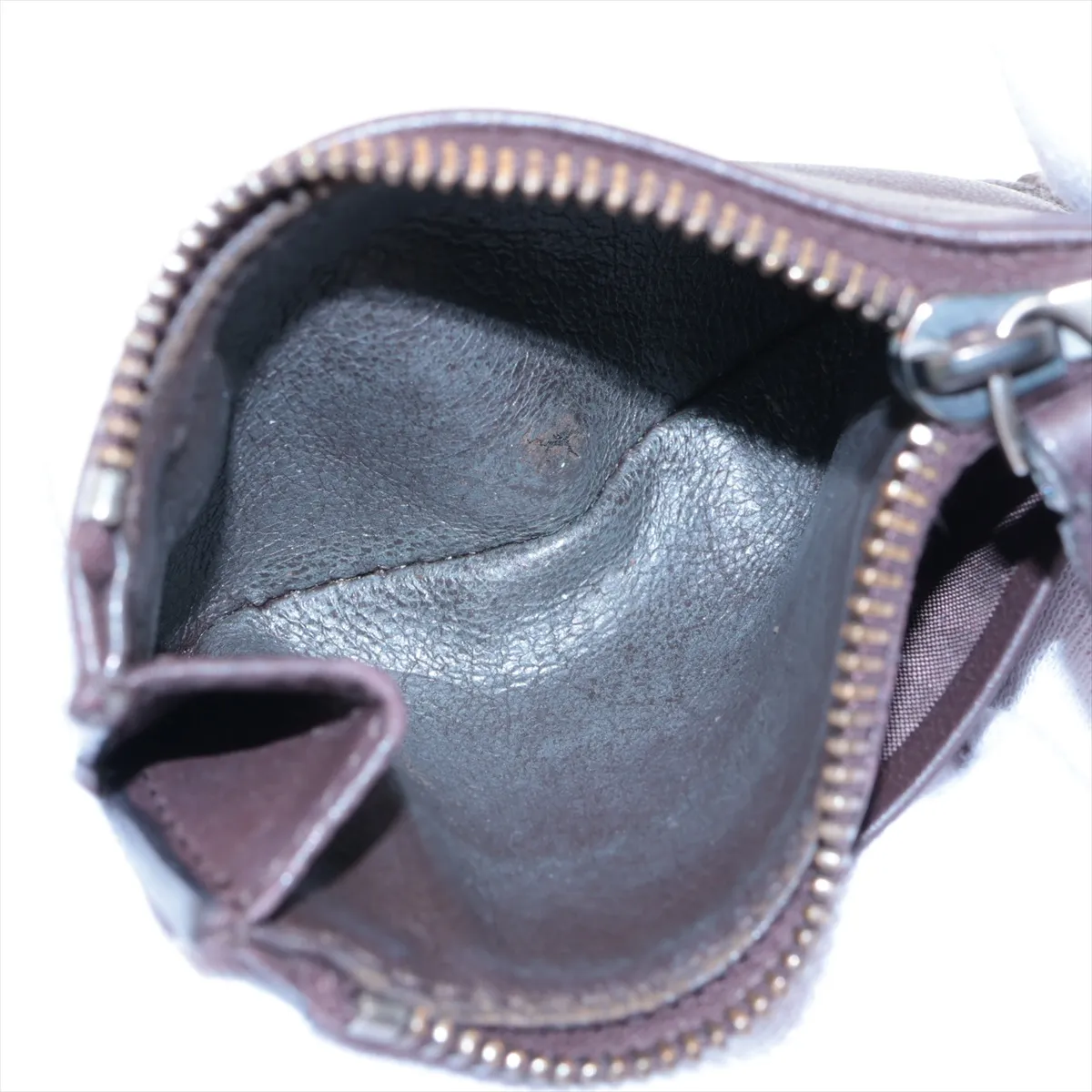 Intrecciato Leather Compact Wallet Brown — view 6