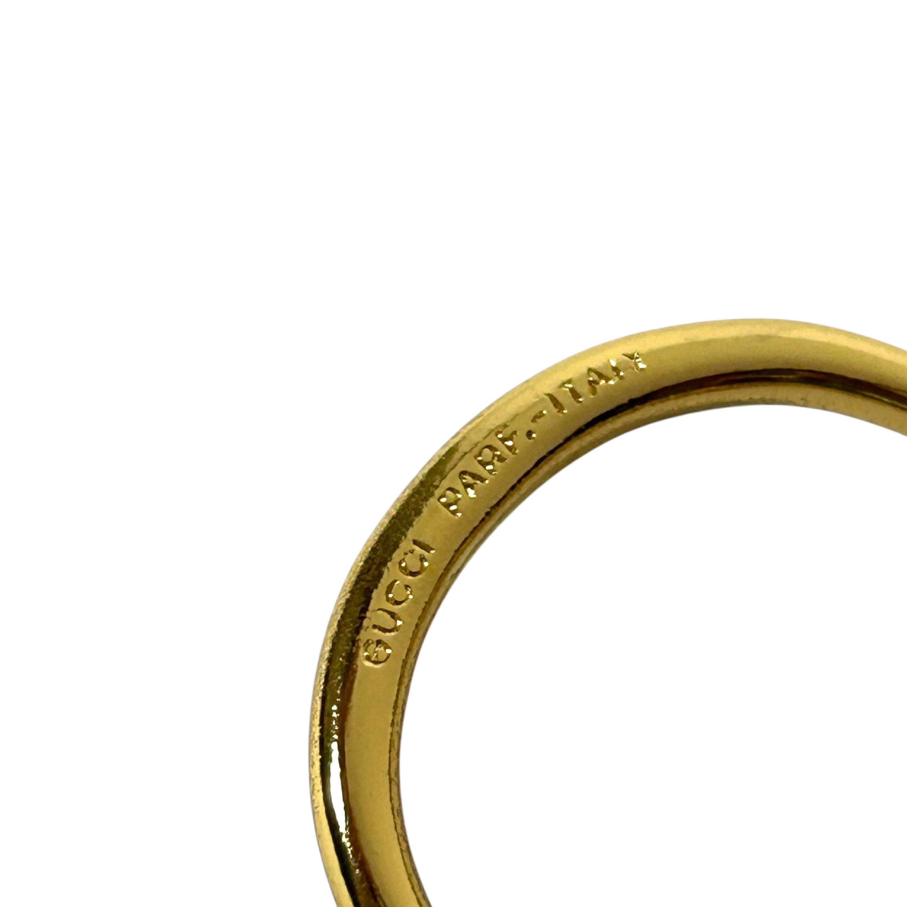 (Excellent Condition) Vintage Gucci Keyring, Interlocking G GG Logo Keychain Charm, Gold/Silver Tone, with Box. — view 6