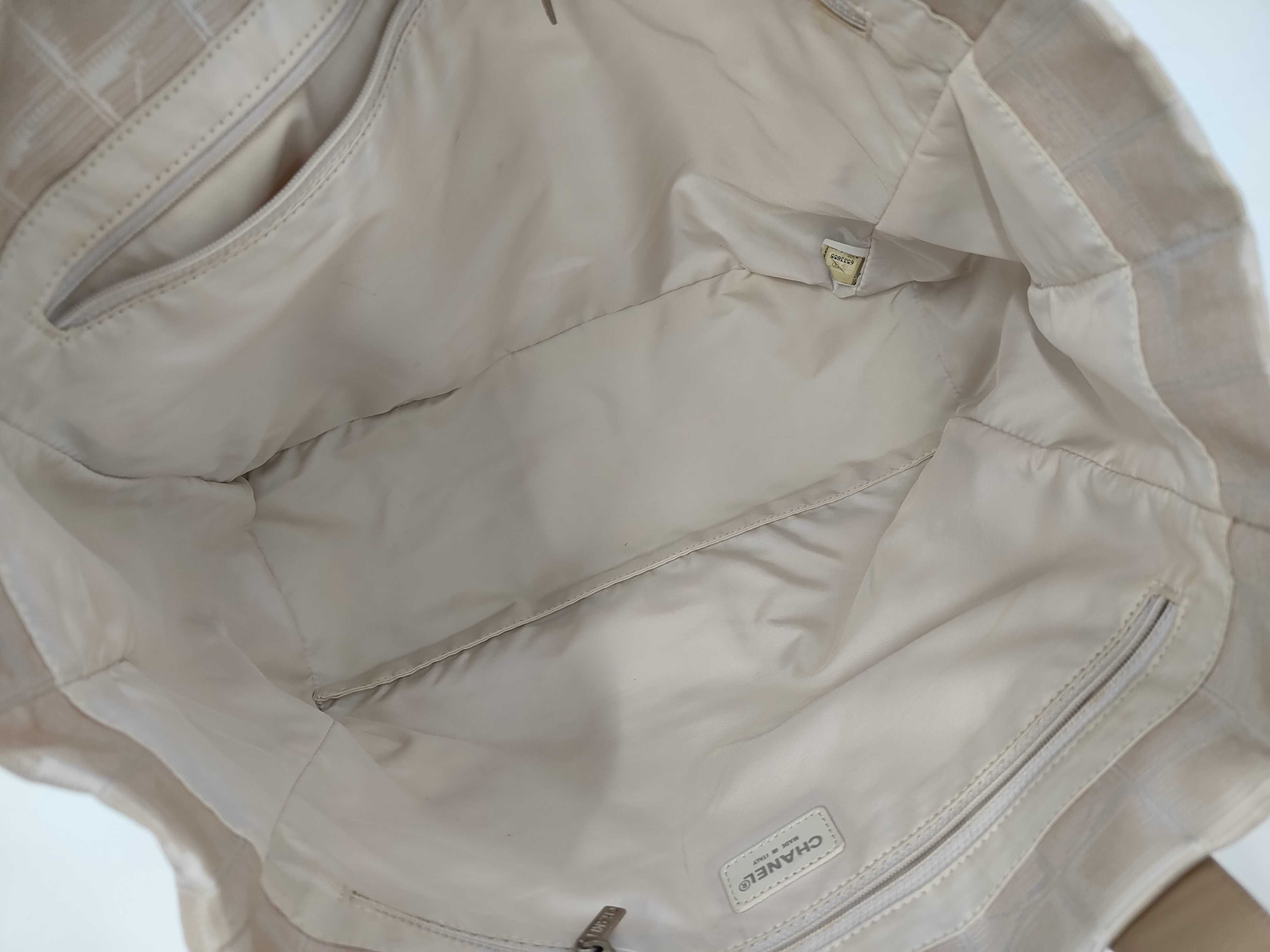 New Travel Line Nylon x Leather Tote Bag Beige Silver Hardware 6533855 Bag — view 8
