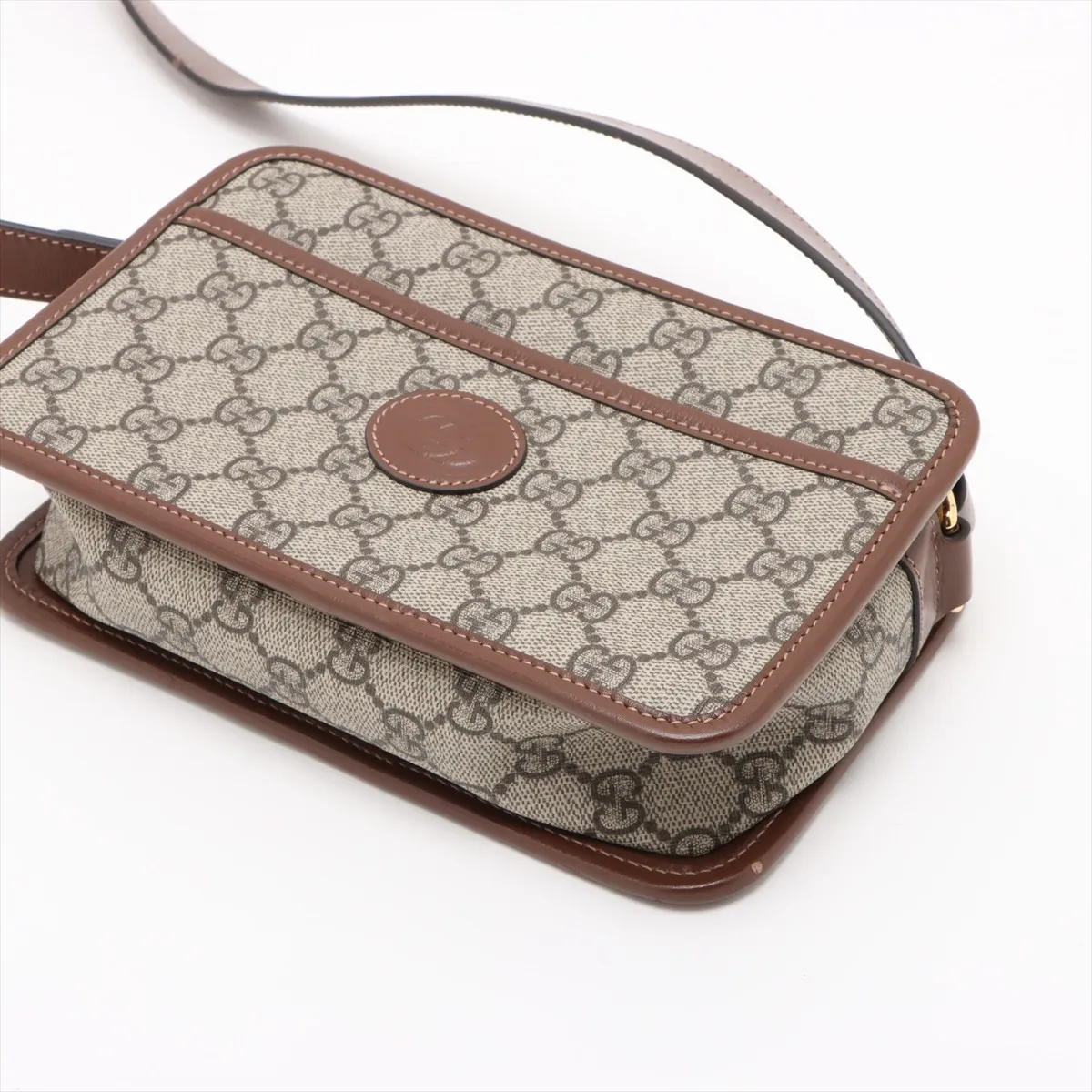 GG Supreme PVC x Leather Shoulder Bag Brown 658572 — view 3