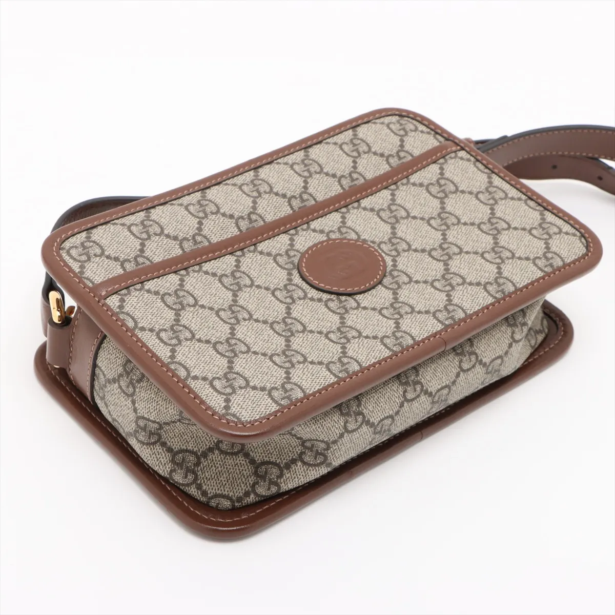 GG Supreme PVC x Leather Shoulder Bag Brown 658572 — view 4