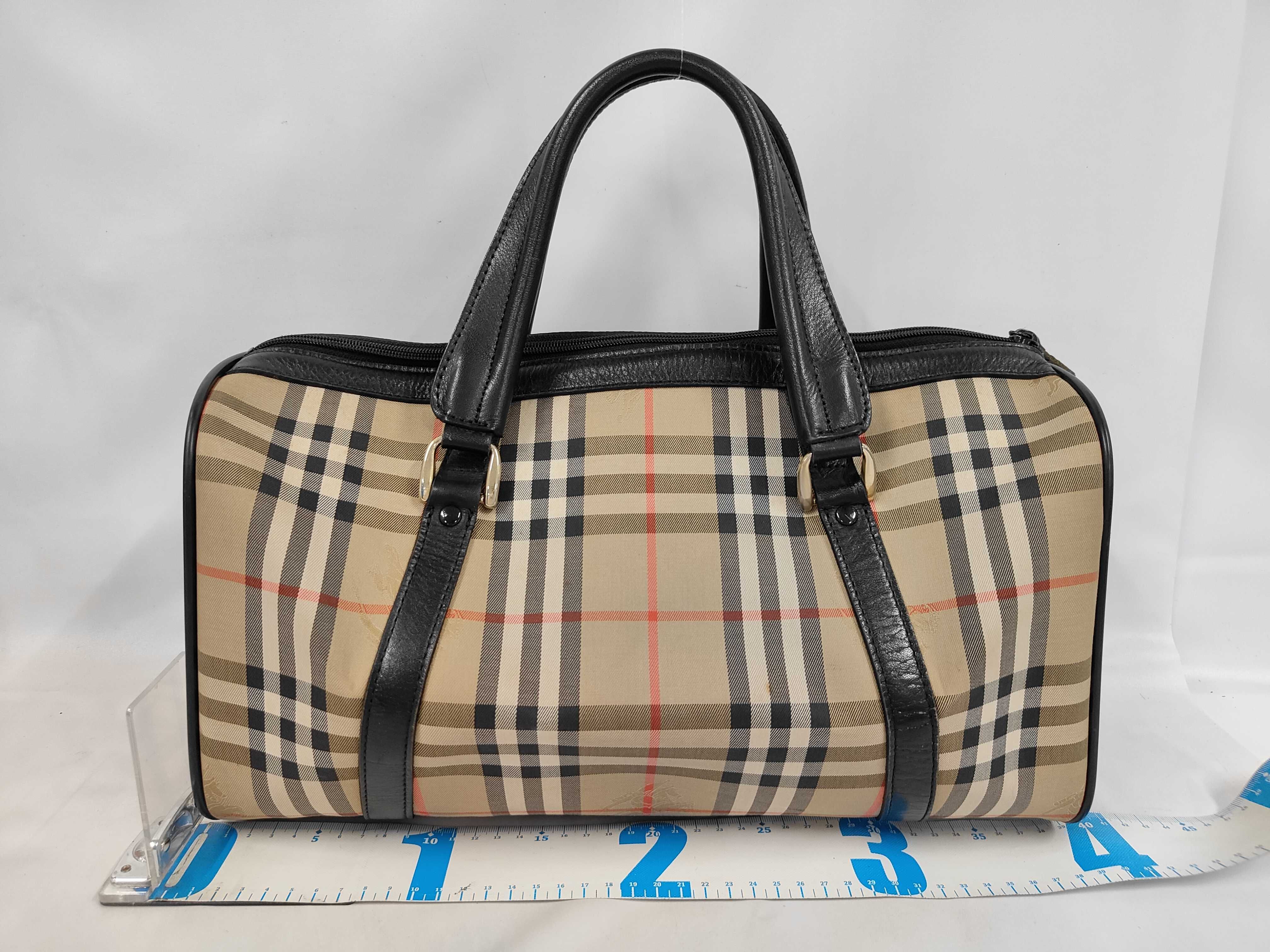 Boston Bag, Canvas, Brown Check — view 2