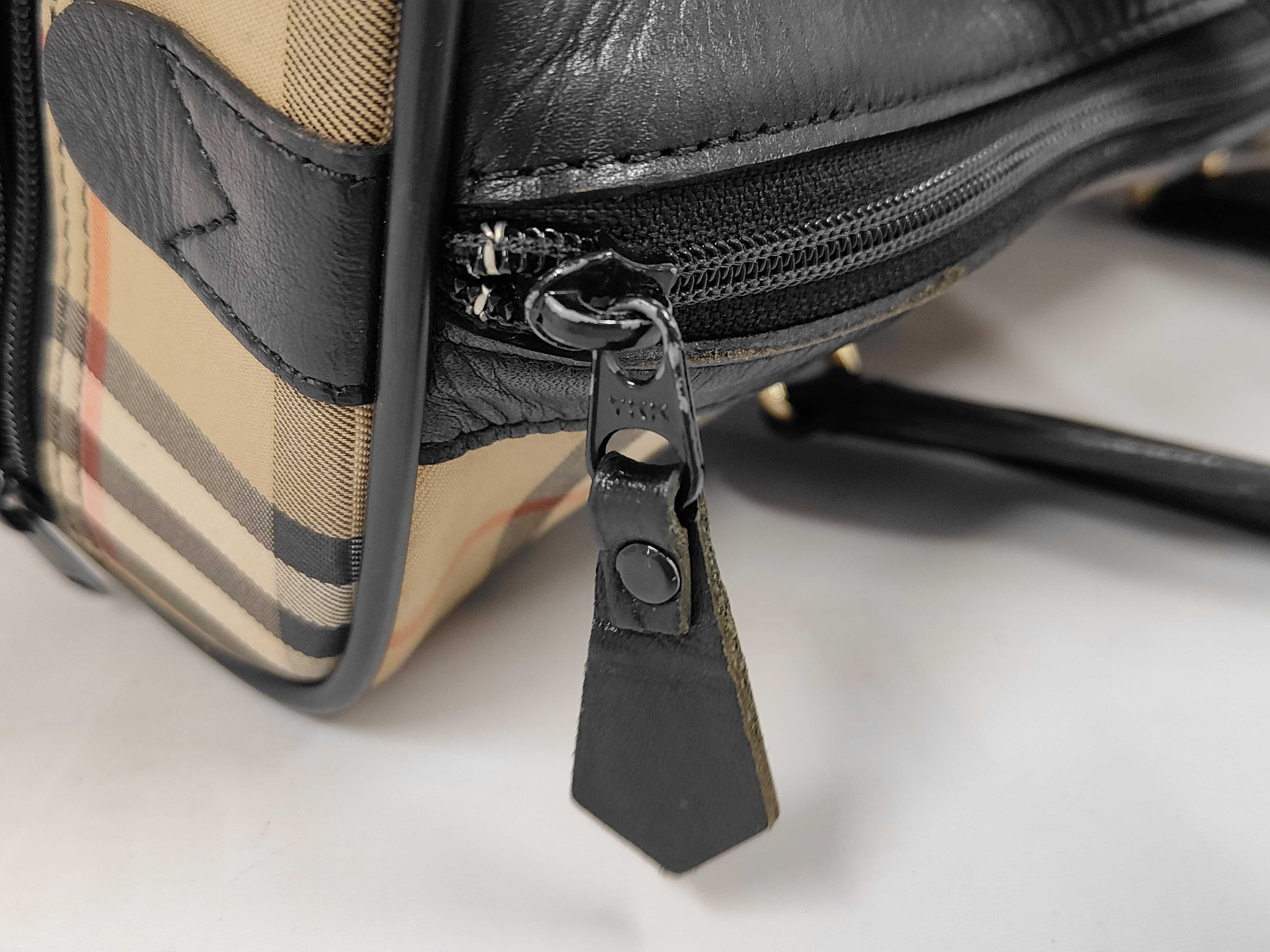 Boston Bag, Canvas, Brown Check — view 7