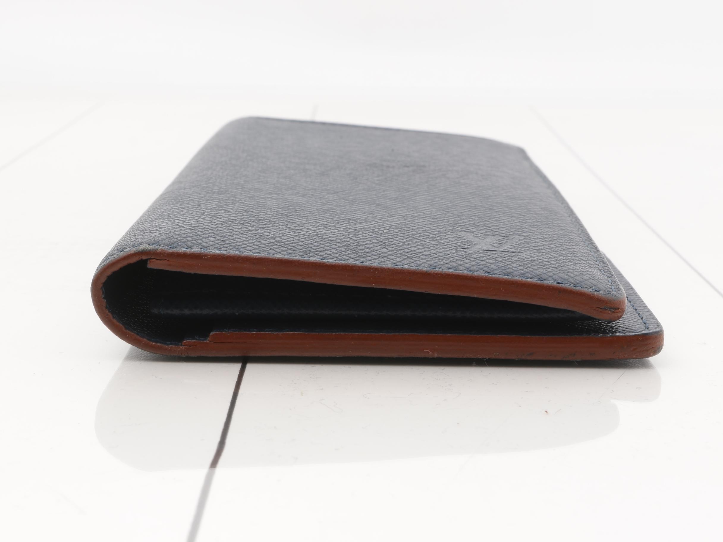Brazza Long Wallet, Navy x Bordeaux — view 3
