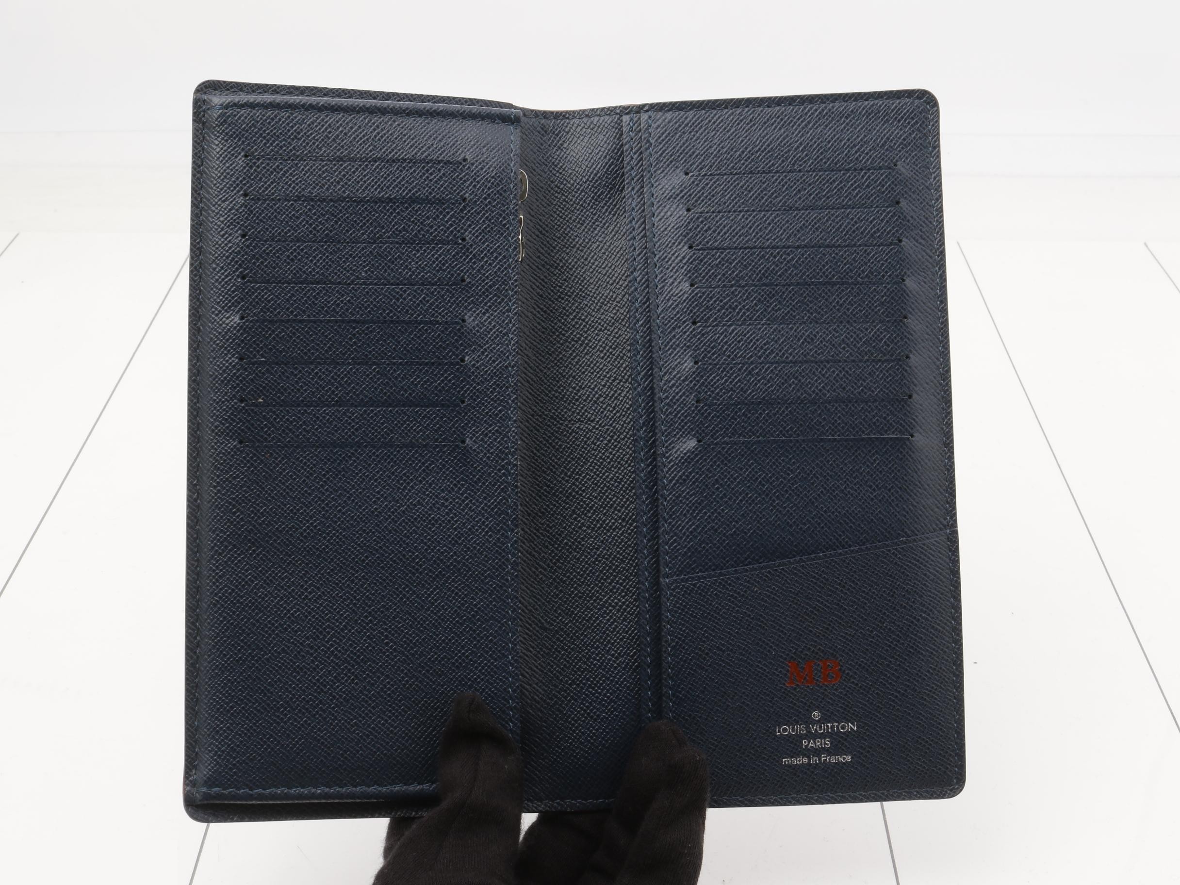 Brazza Long Wallet, Navy x Bordeaux — view 4