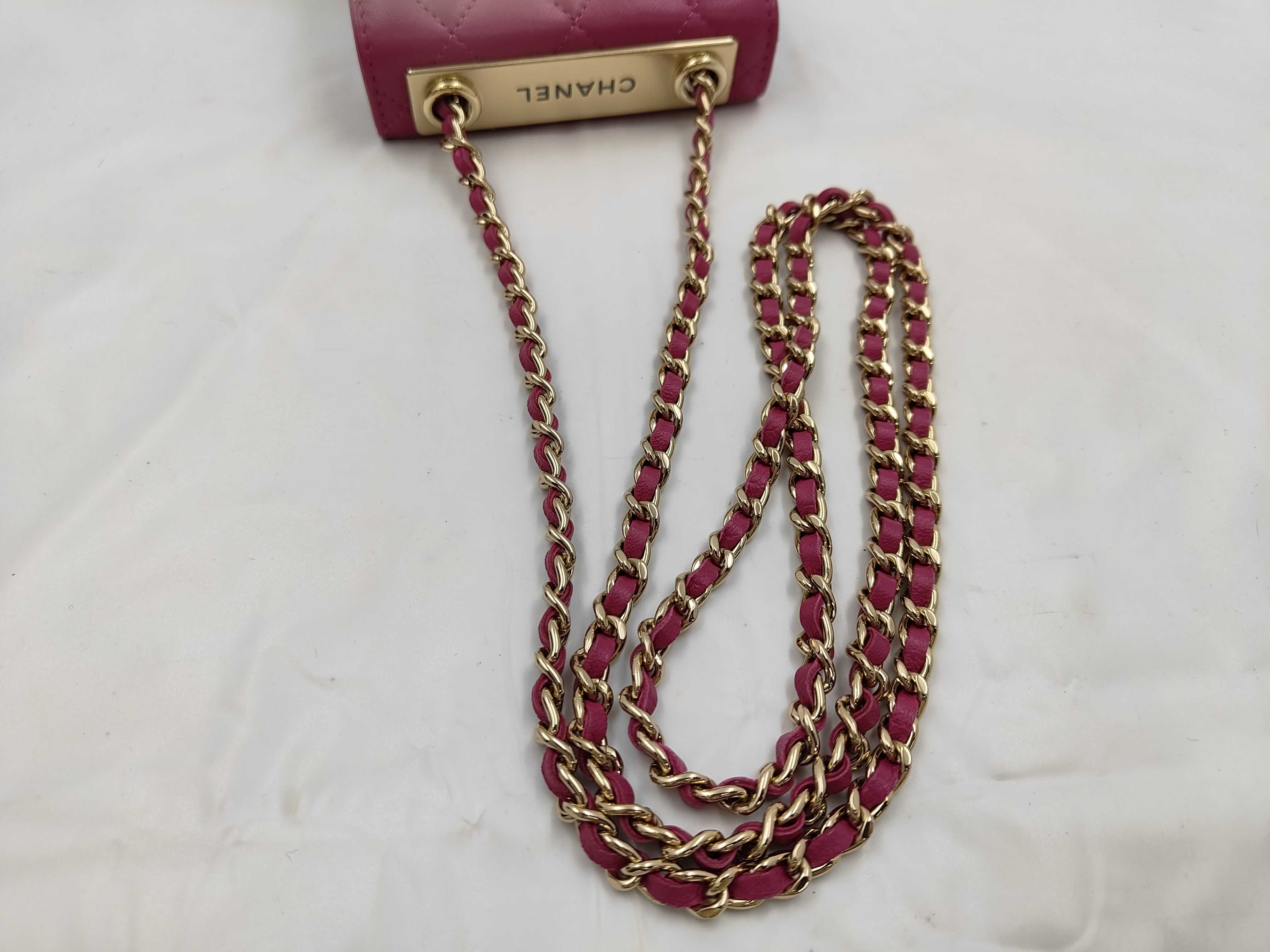 Lambskin Chain Wallet Chain Shoulder Bag Pink (Serial Number 28) — view 3