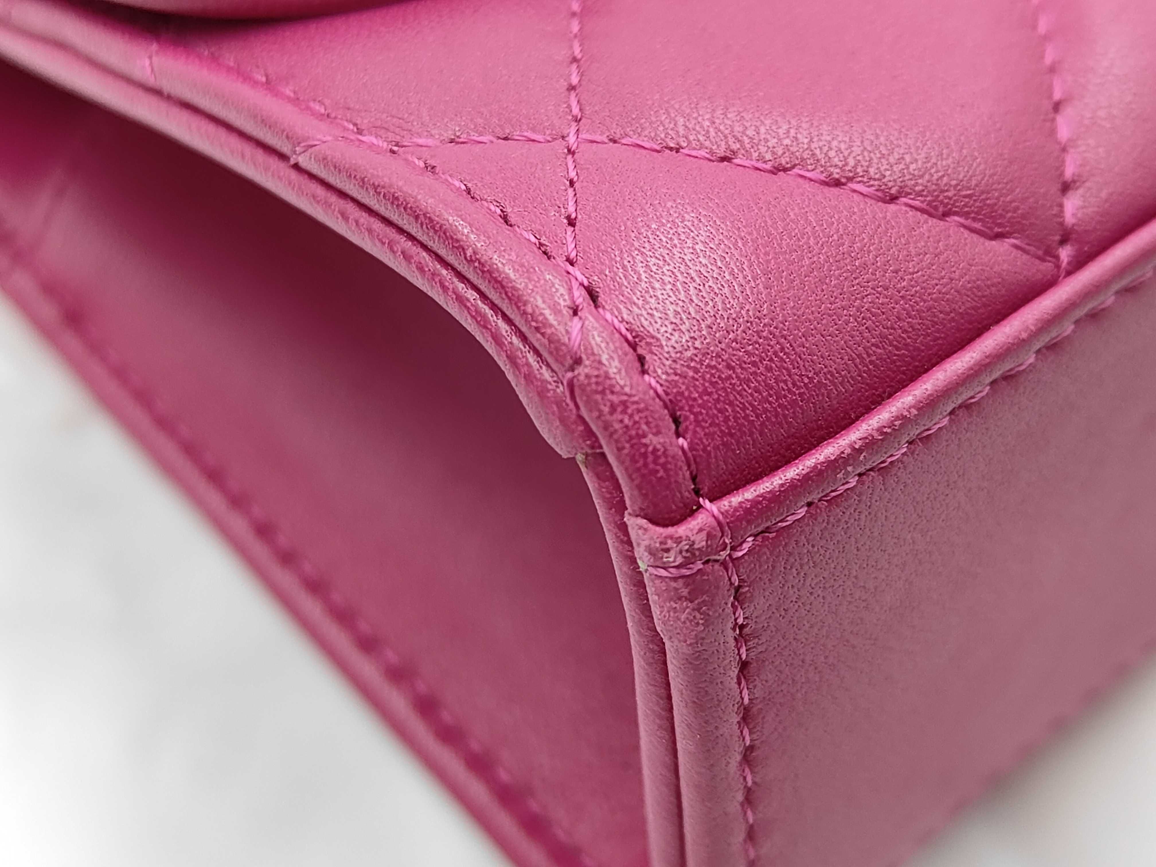 Lambskin Chain Wallet Chain Shoulder Bag Pink (Serial Number 28) — view 6