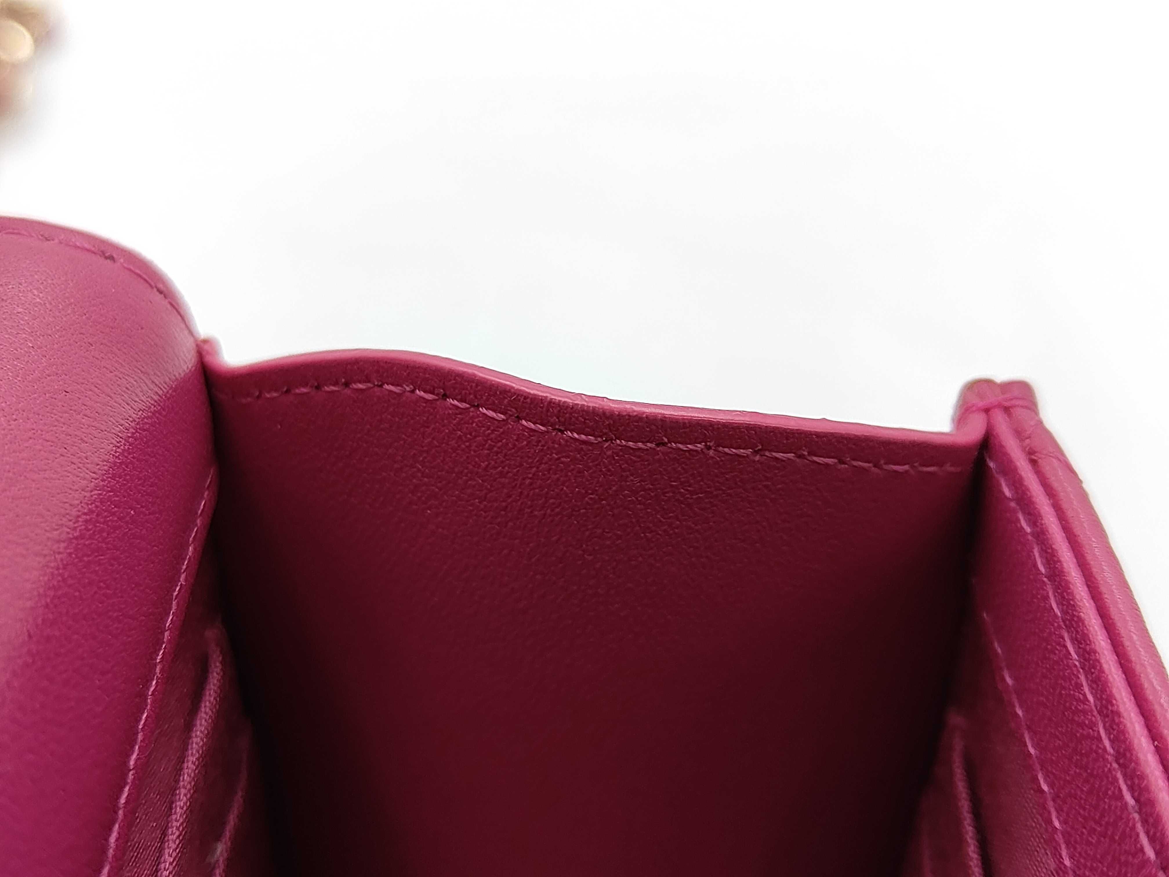Lambskin Chain Wallet Chain Shoulder Bag Pink (Serial Number 28) — view 8