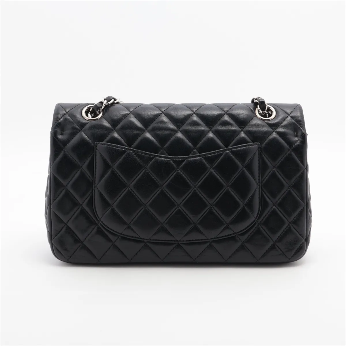 Matelasse Lambskin Single Flap Double Chain Bag Valentine Black Silver Hardware 19212013 19th Series — view 2