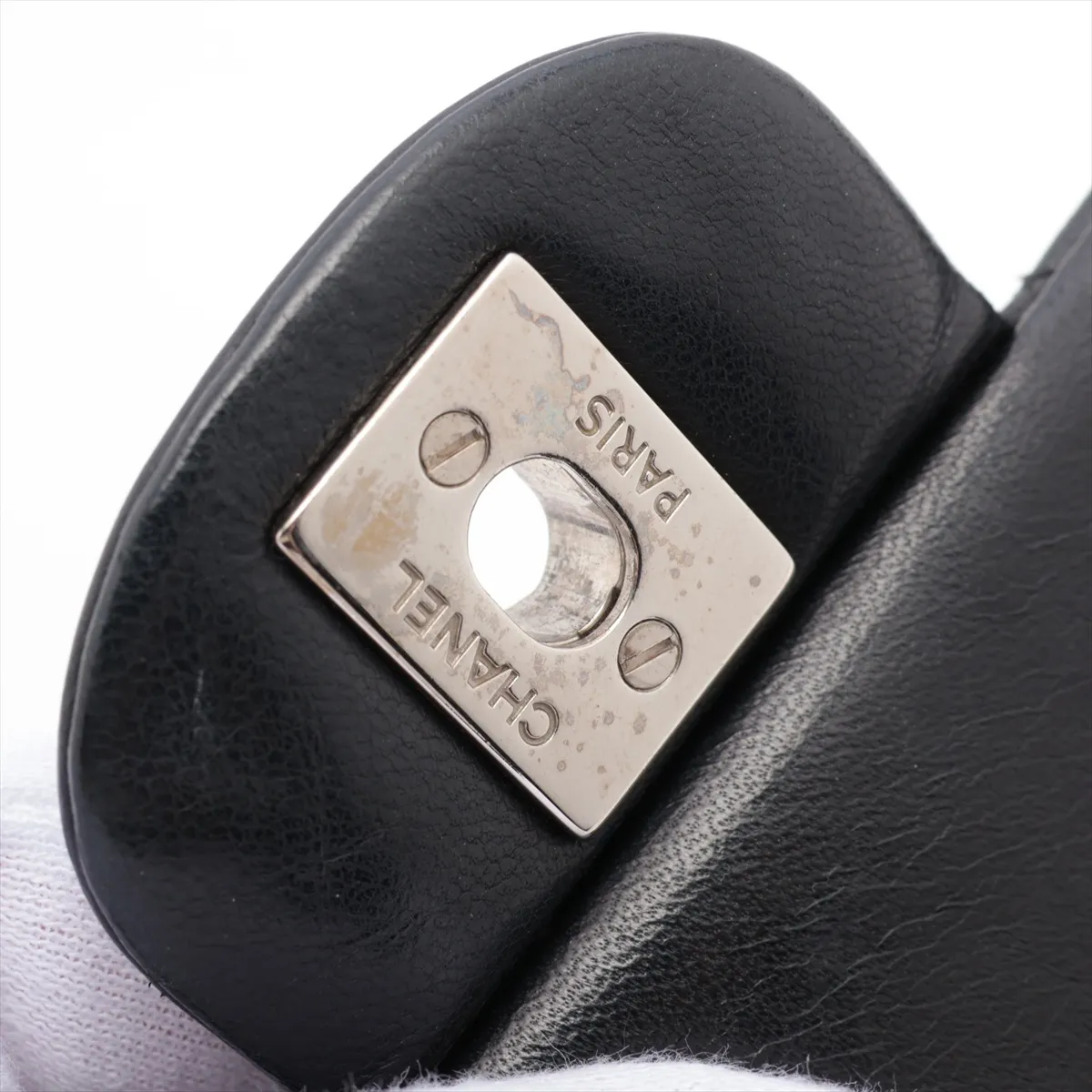 Matelasse Lambskin Single Flap Double Chain Bag Valentine Black Silver Hardware 19212013 19th Series — view 13