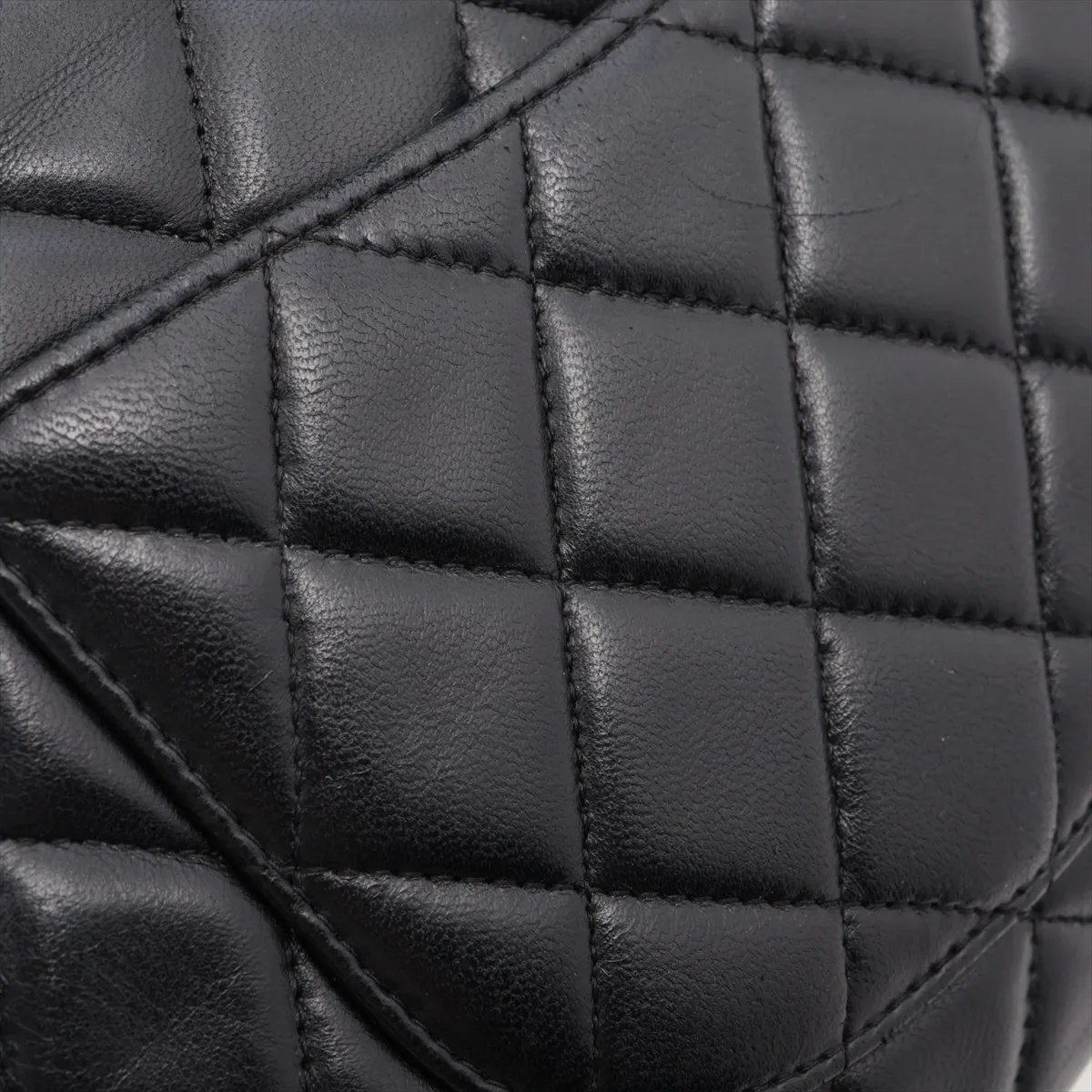 Matelasse Lambskin Single Flap Double Chain Bag Valentine Black Silver Hardware 19212013 19th Series — view 15
