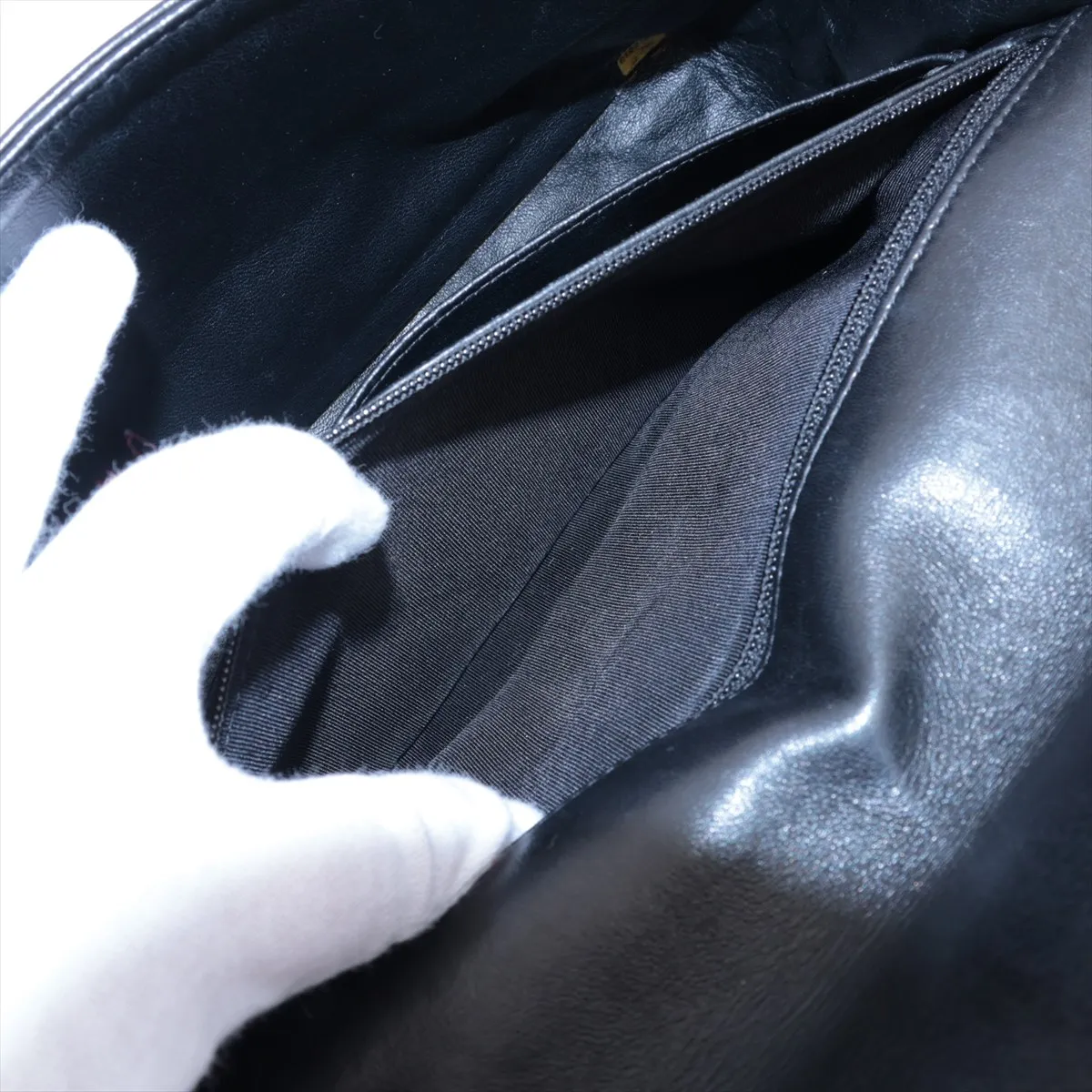 Matelasse Lambskin Single Flap Double Chain Bag Valentine Black Silver Hardware 19212013 19th Series — view 8