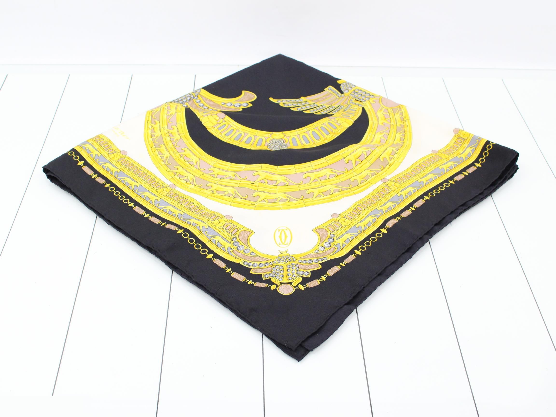 Panther Scarab Navy Silk Scarf — view 2