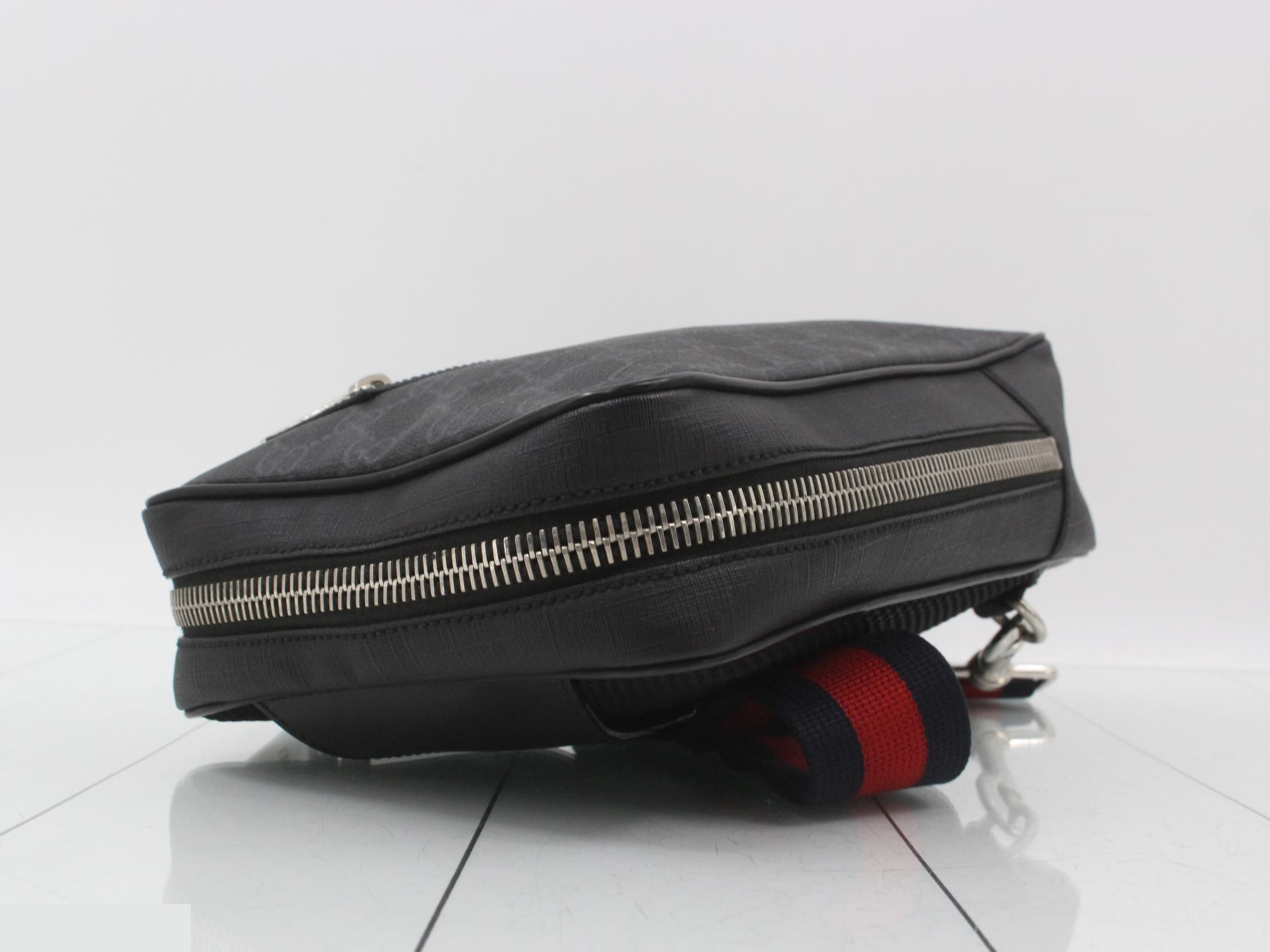 GG Supreme One-Shoulder Bag, PVC/Leather, Black — view 5