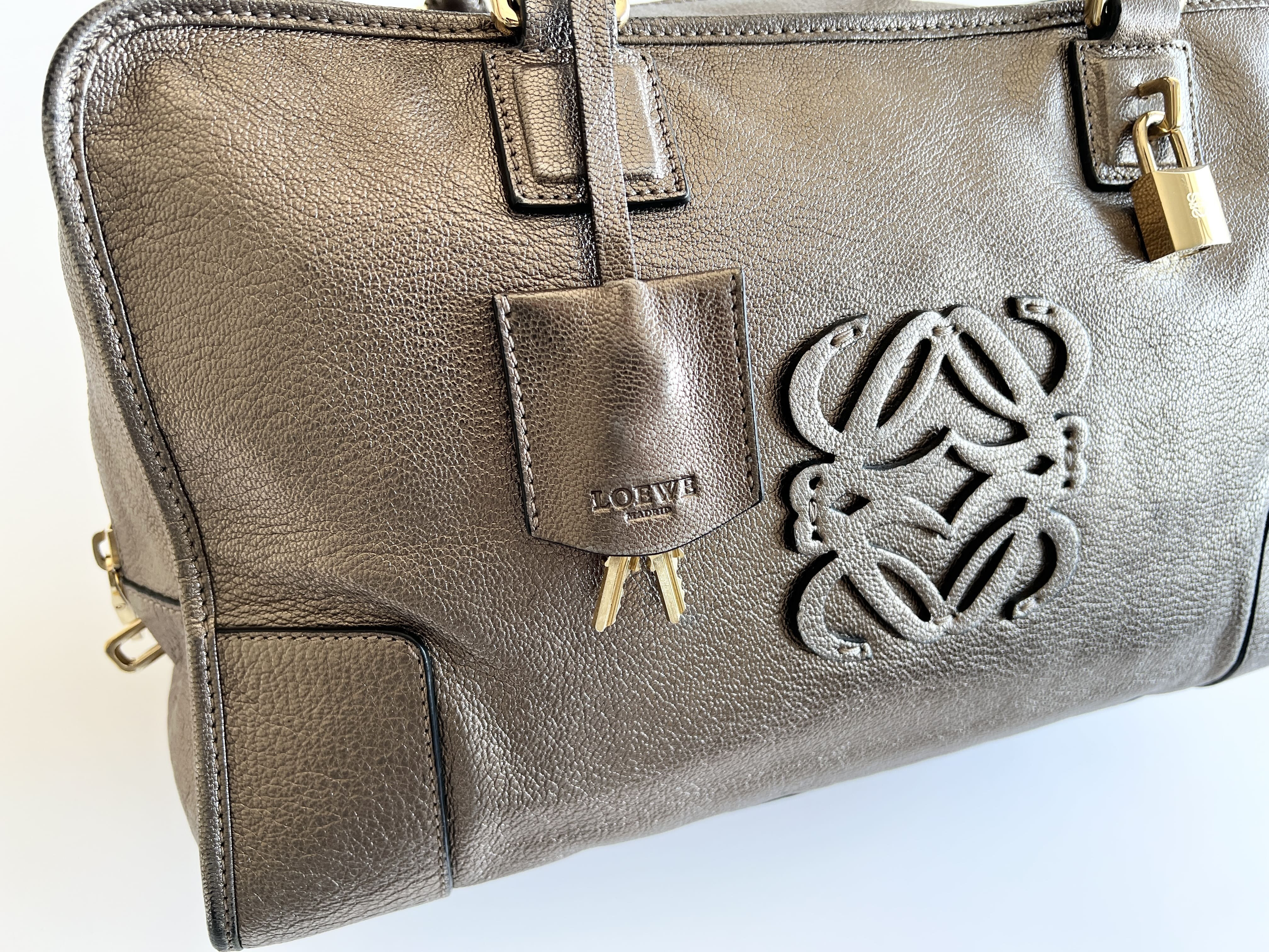 Amazona 28 Anagram Logo Leather Boston Bag Handbag — view 4