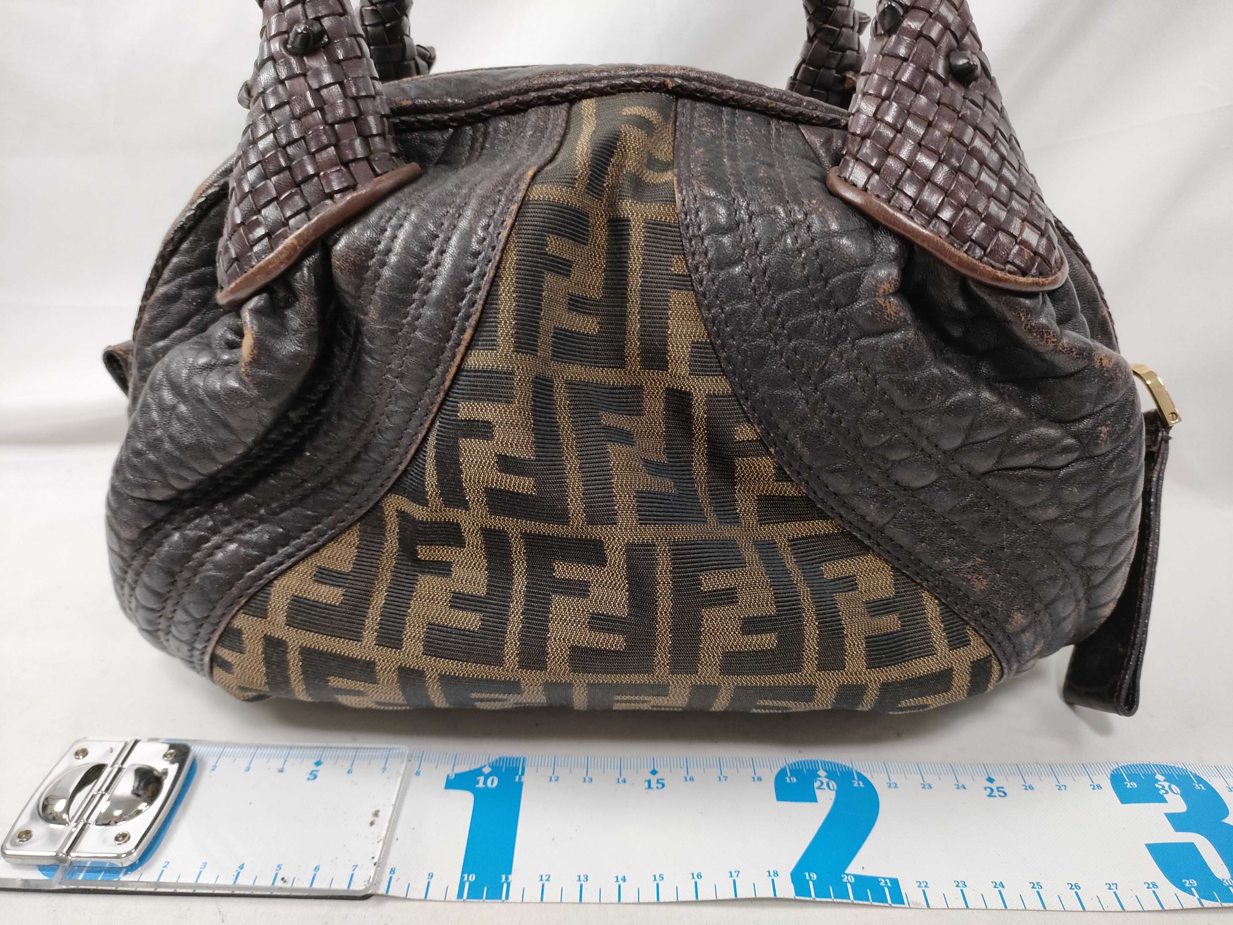 Spy Bag 8BL078 Zucca Canvas Leather Dark Brown Bag Handbag — view 2