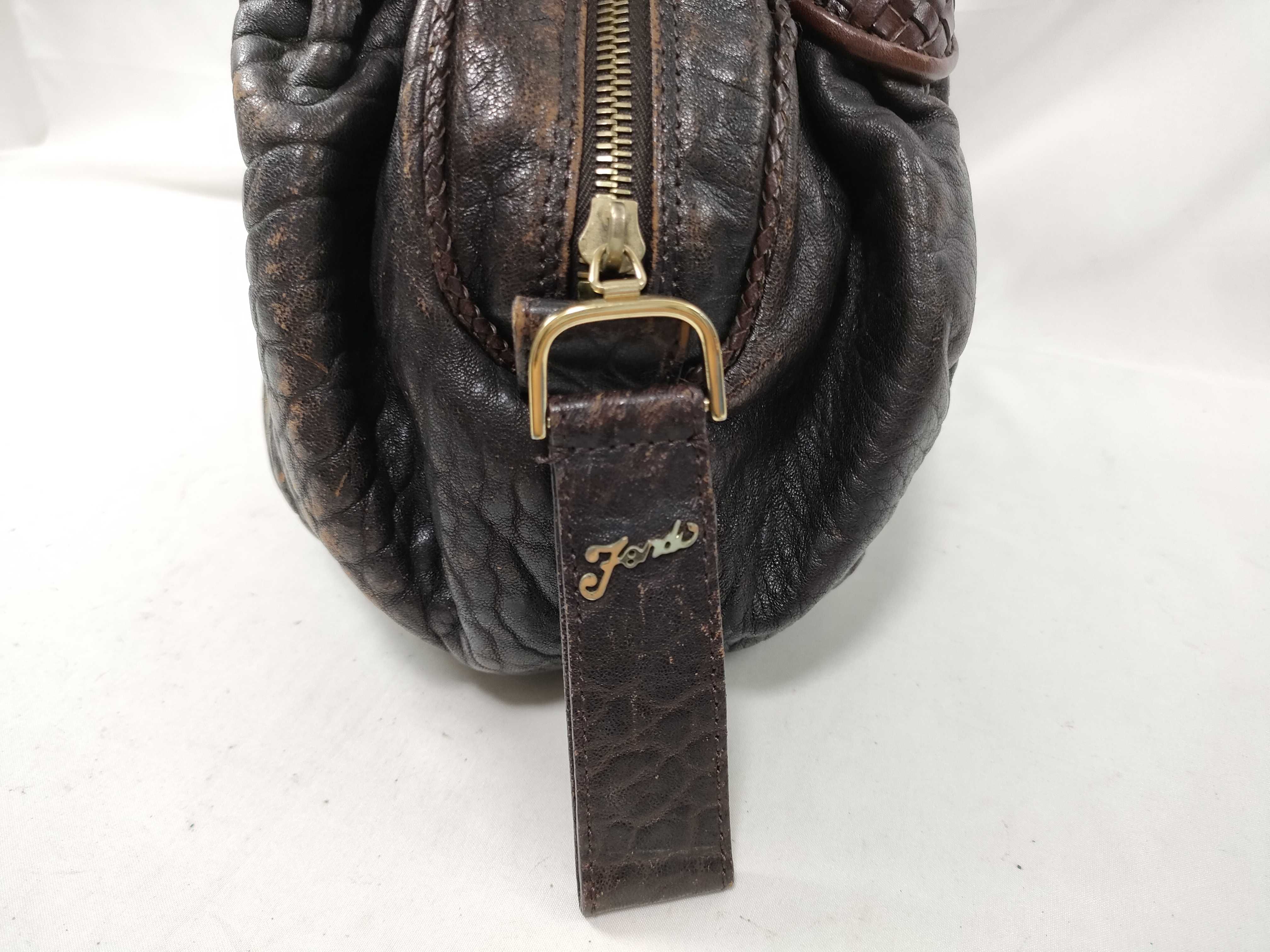 Spy Bag 8BL078 Zucca Canvas Leather Dark Brown Bag Handbag — view 4