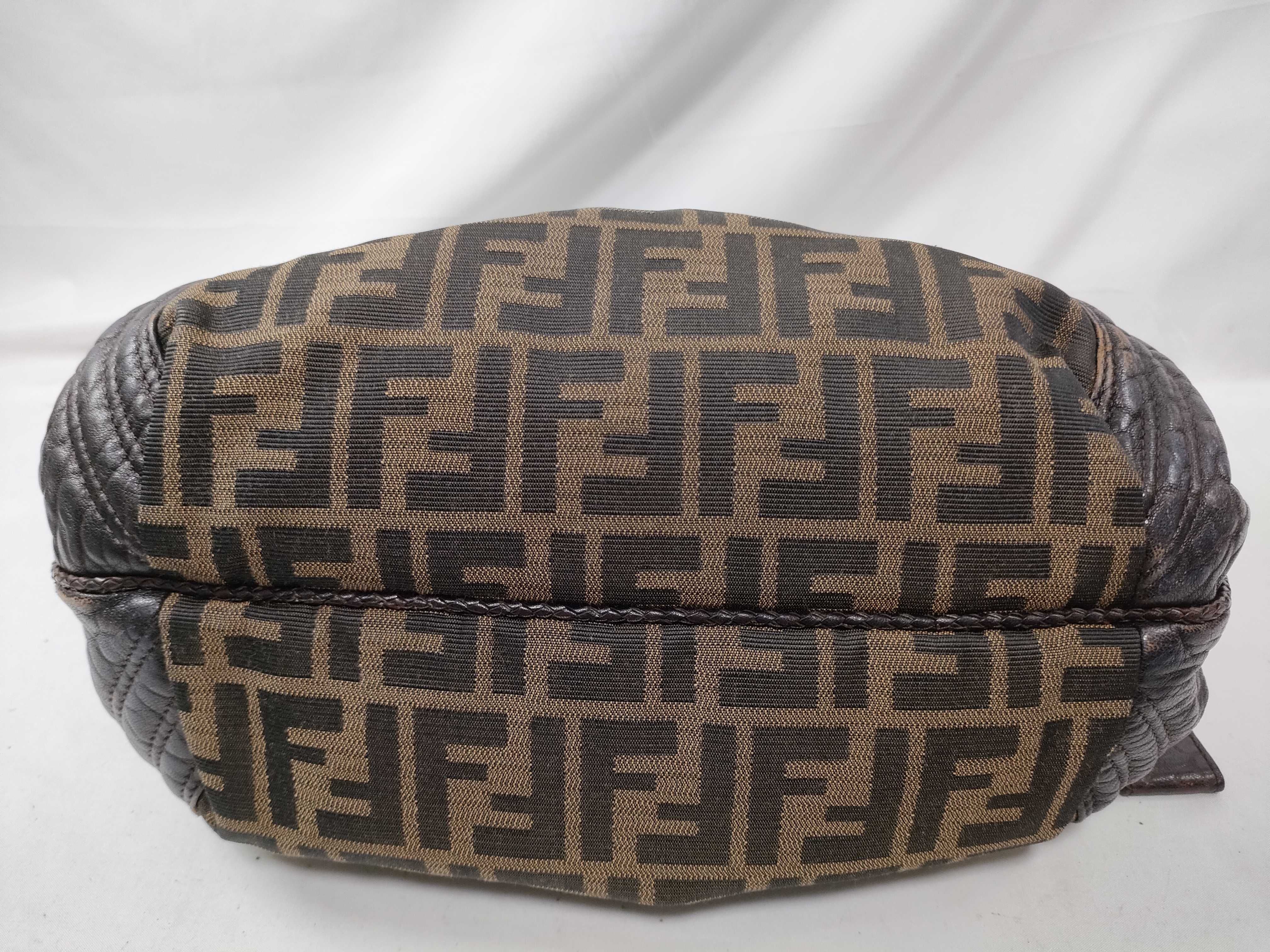 Spy Bag 8BL078 Zucca Canvas Leather Dark Brown Bag Handbag — view 8