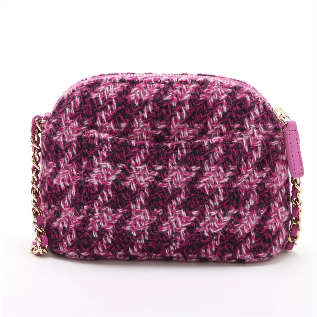 Matelasse Tweed Chain Shoulder Bag Purple Gold Hardware UP5C2HA3 Random Serial Year's Gift — view 2