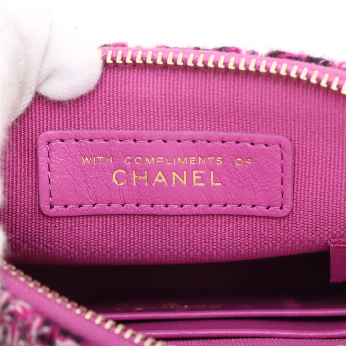 Matelasse Tweed Chain Shoulder Bag Purple Gold Hardware UP5C2HA3 Random Serial Year's Gift — view 7