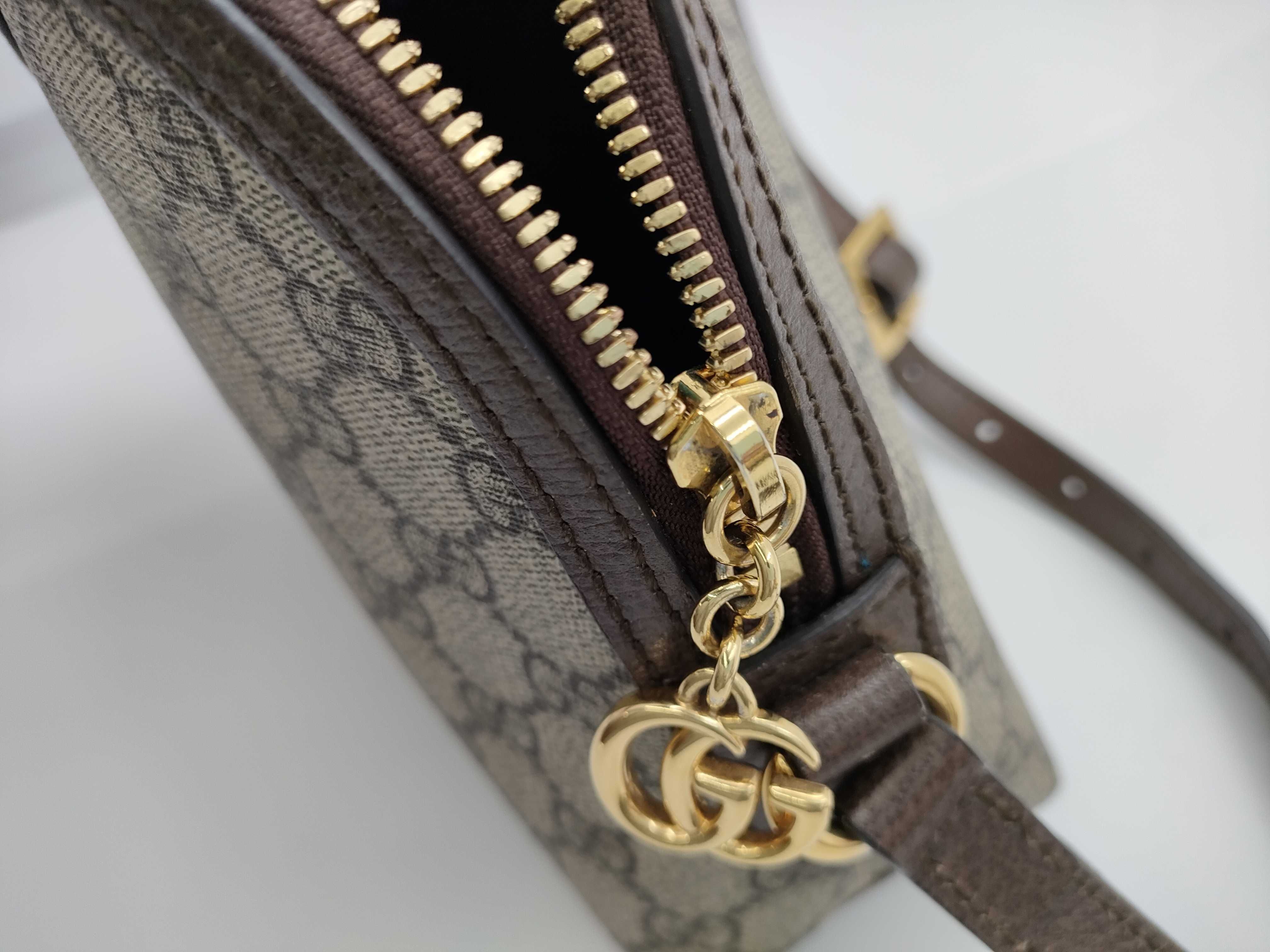 GG Supreme Ophidia PVC x Leather Shoulder Bag (Black, 499621) — view 5