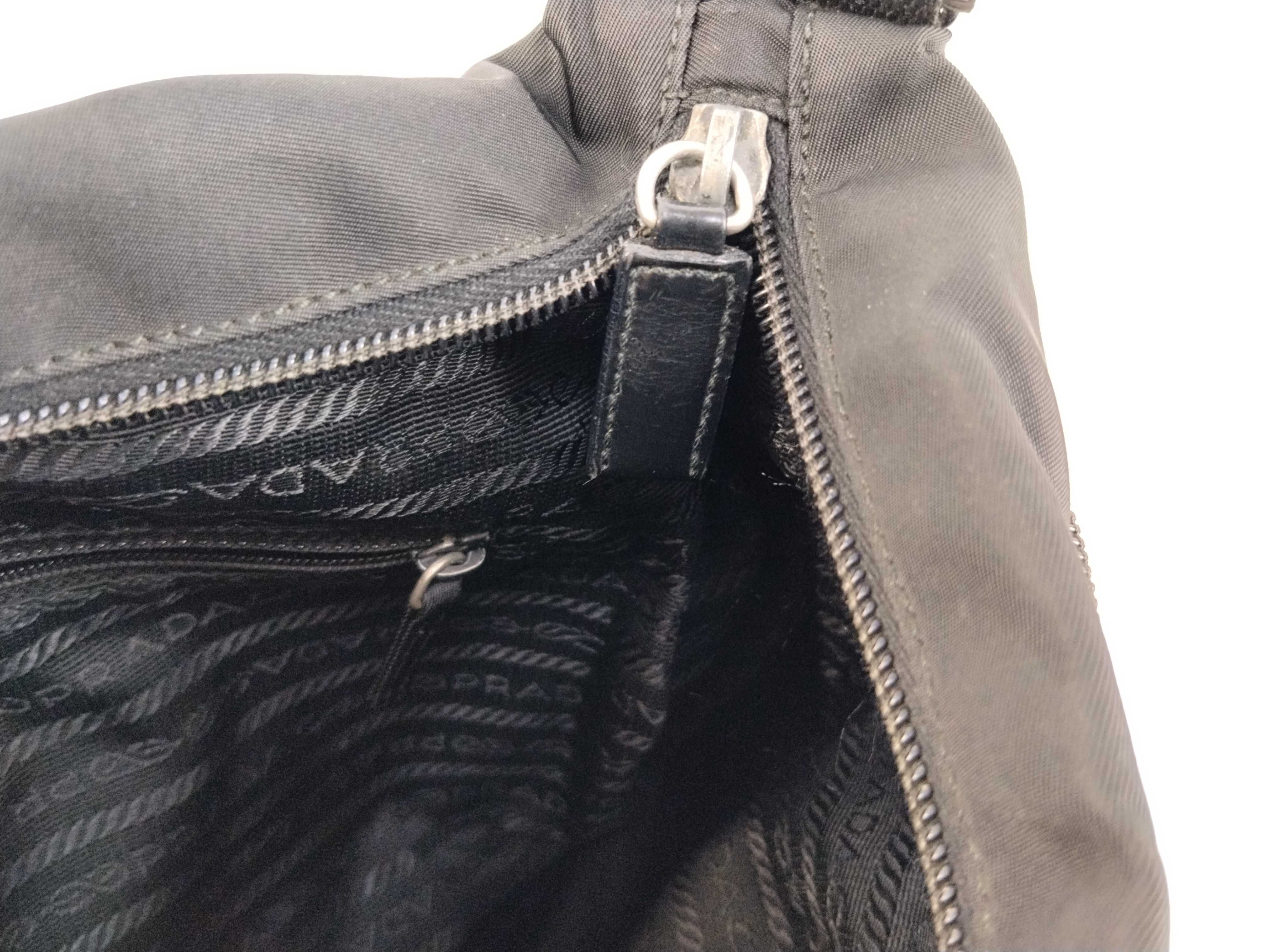 Nylon Shoulder Bag, Black Nylon Shoulder Bag — view 10