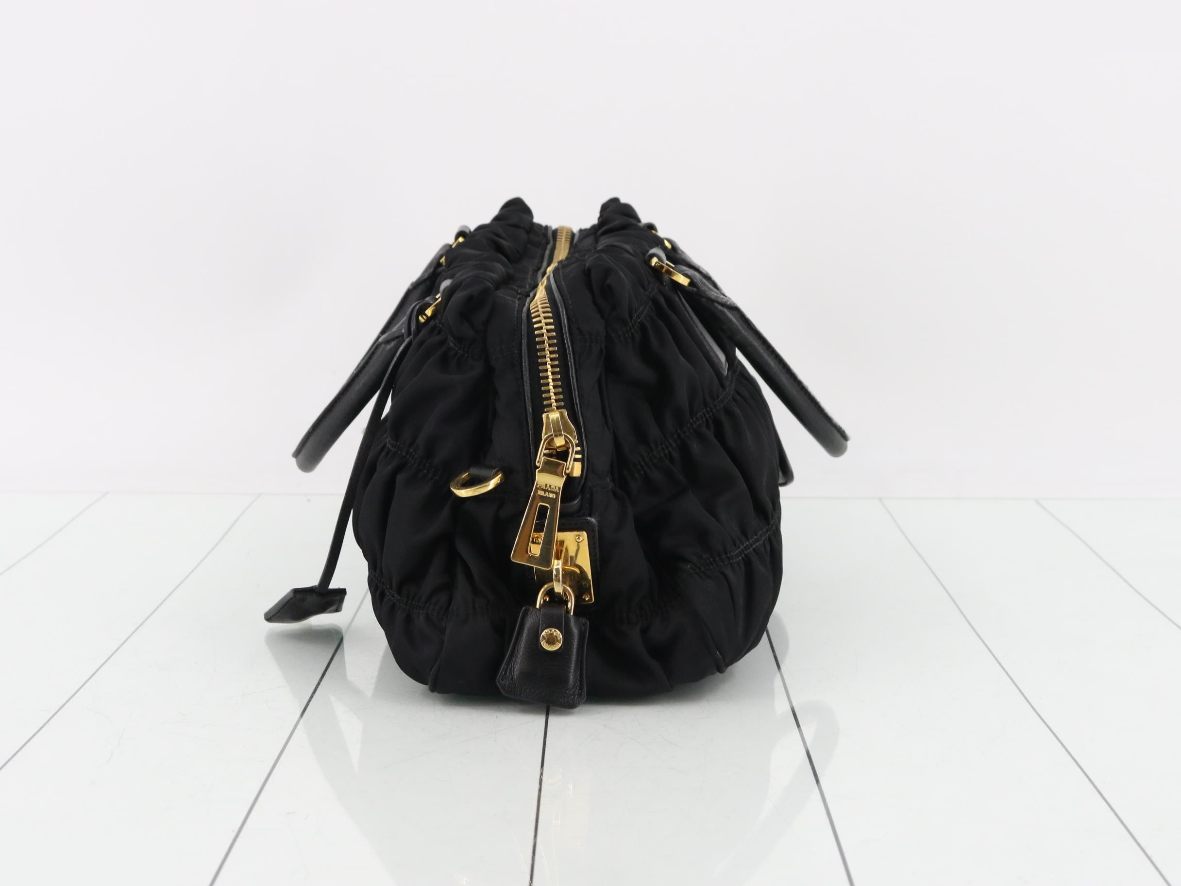 Nylon gathered shoulder bag, 2-way — view 4