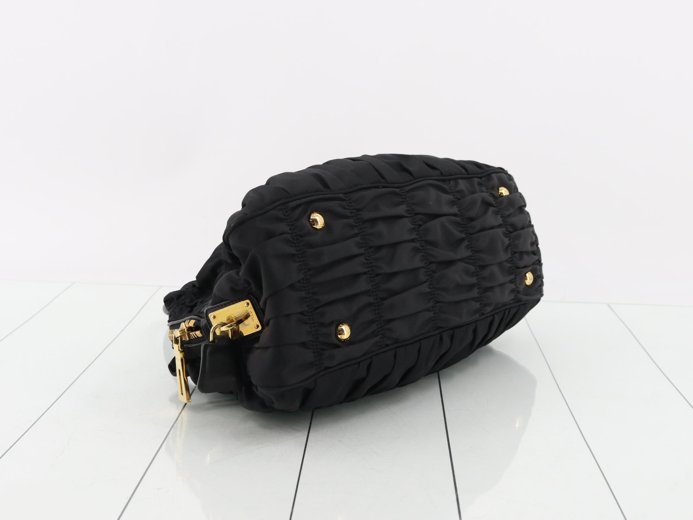 Nylon gathered shoulder bag, 2-way — view 5