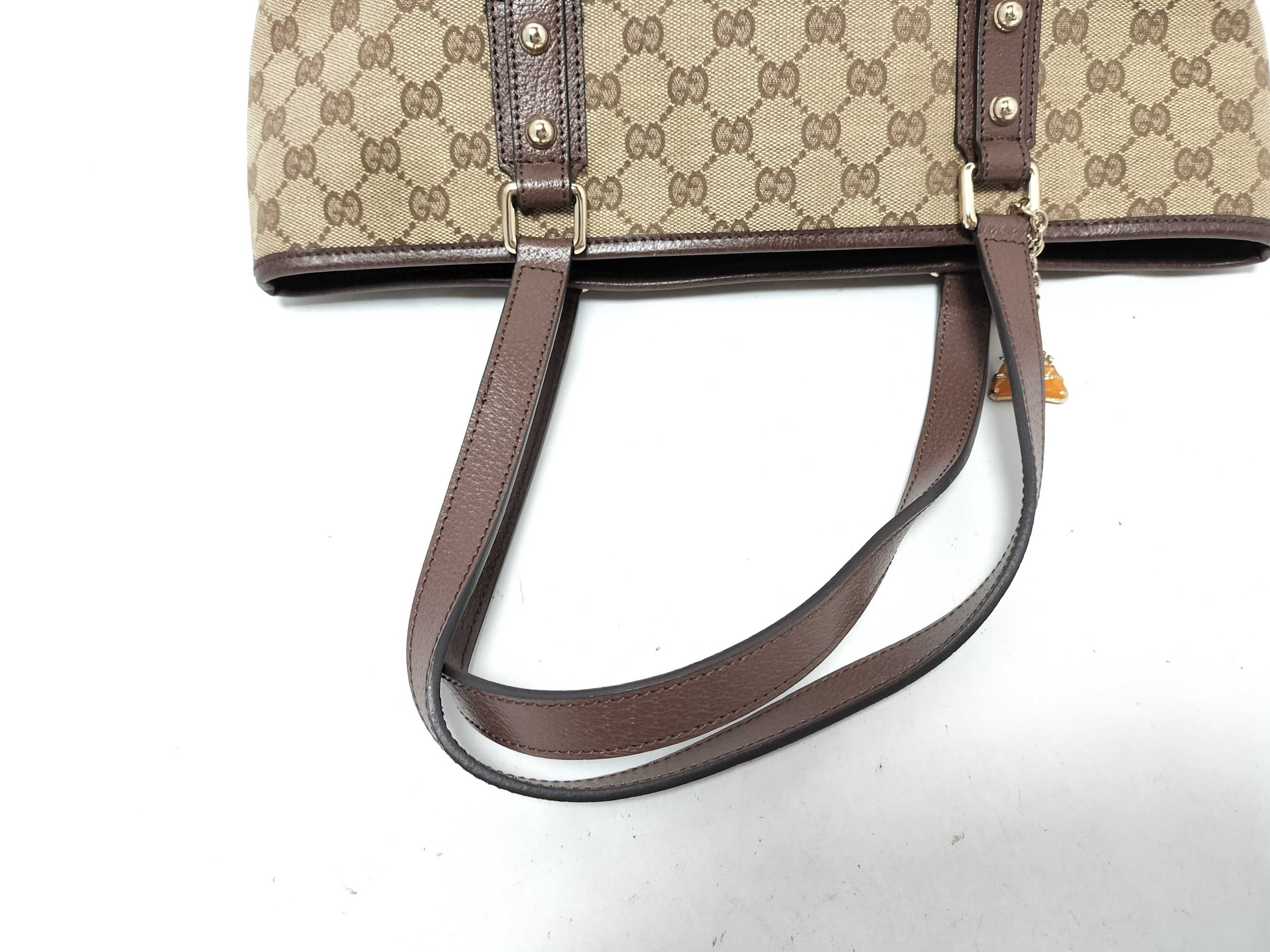 GG Imprime Gucci 135098・3444 GG Canvas Tote Bag with Charm Vintage Old Tote Bag — view 3