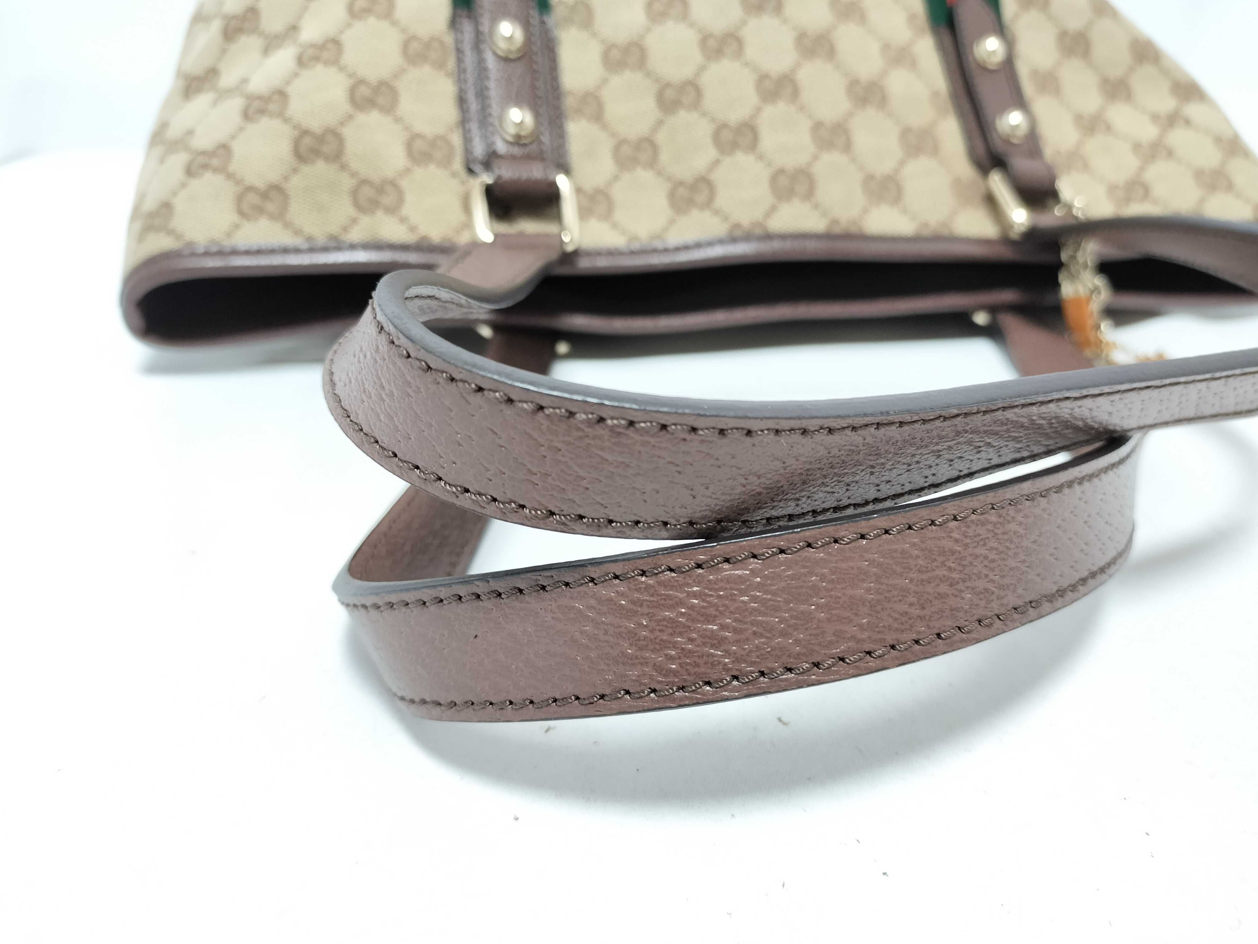 GG Imprime Gucci 135098・3444 GG Canvas Tote Bag with Charm Vintage Old Tote Bag — view 4