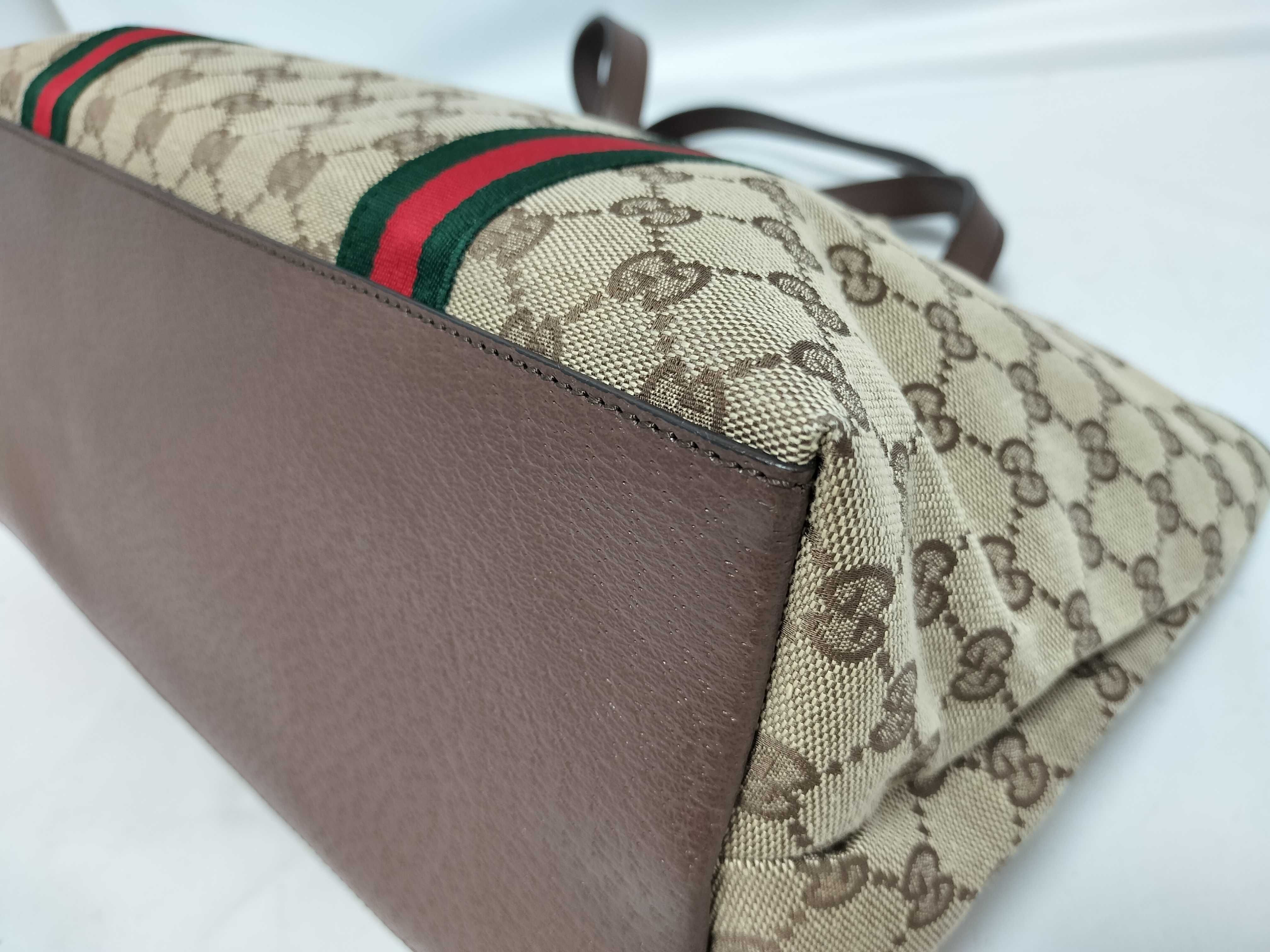 GG Imprime Gucci 135098・3444 GG Canvas Tote Bag with Charm Vintage Old Tote Bag — view 7