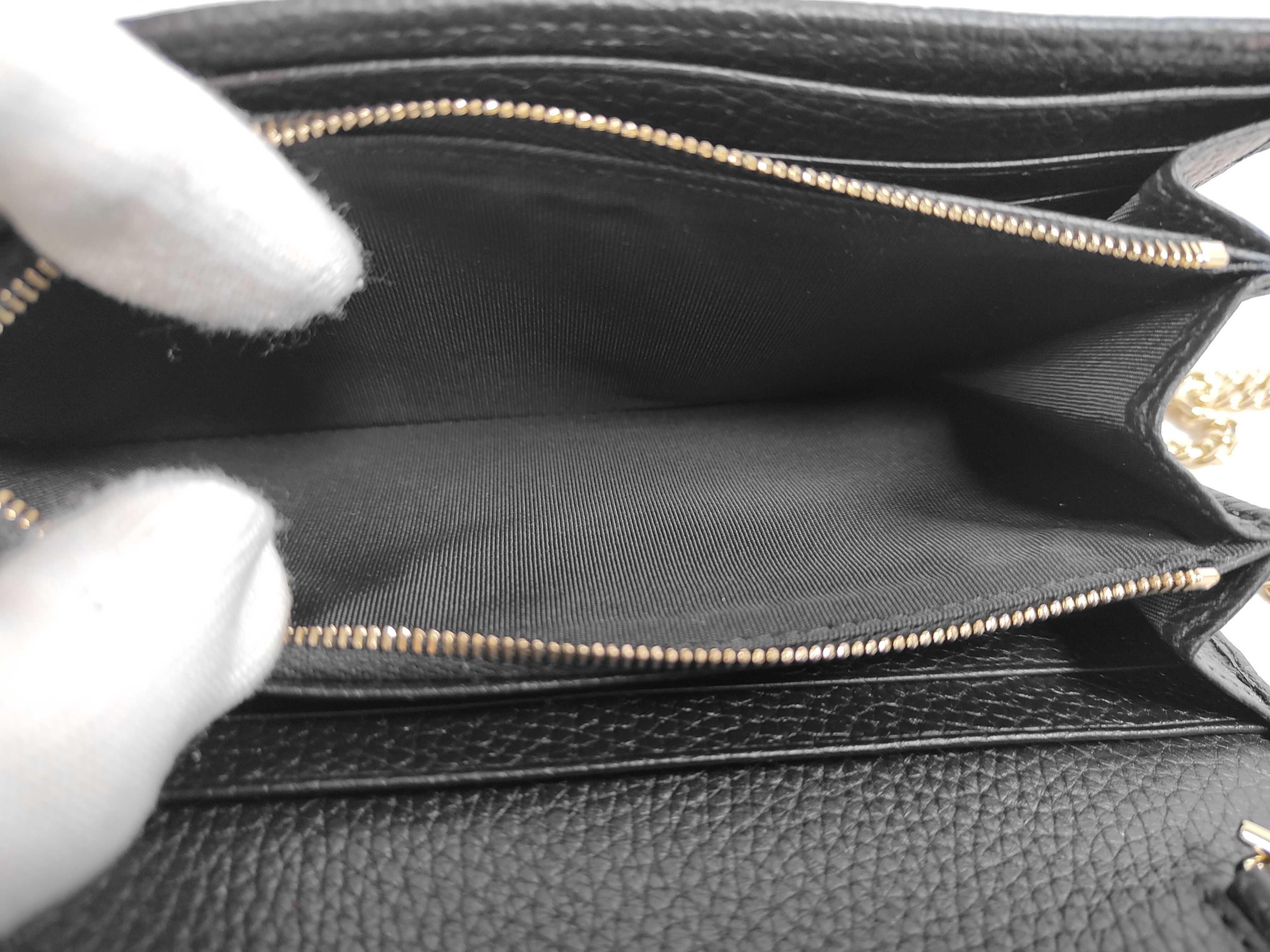 Jackie Gucci Jackie 1961 Leather Chain Wallet Black 652681 Shoulder Bag — view 13
