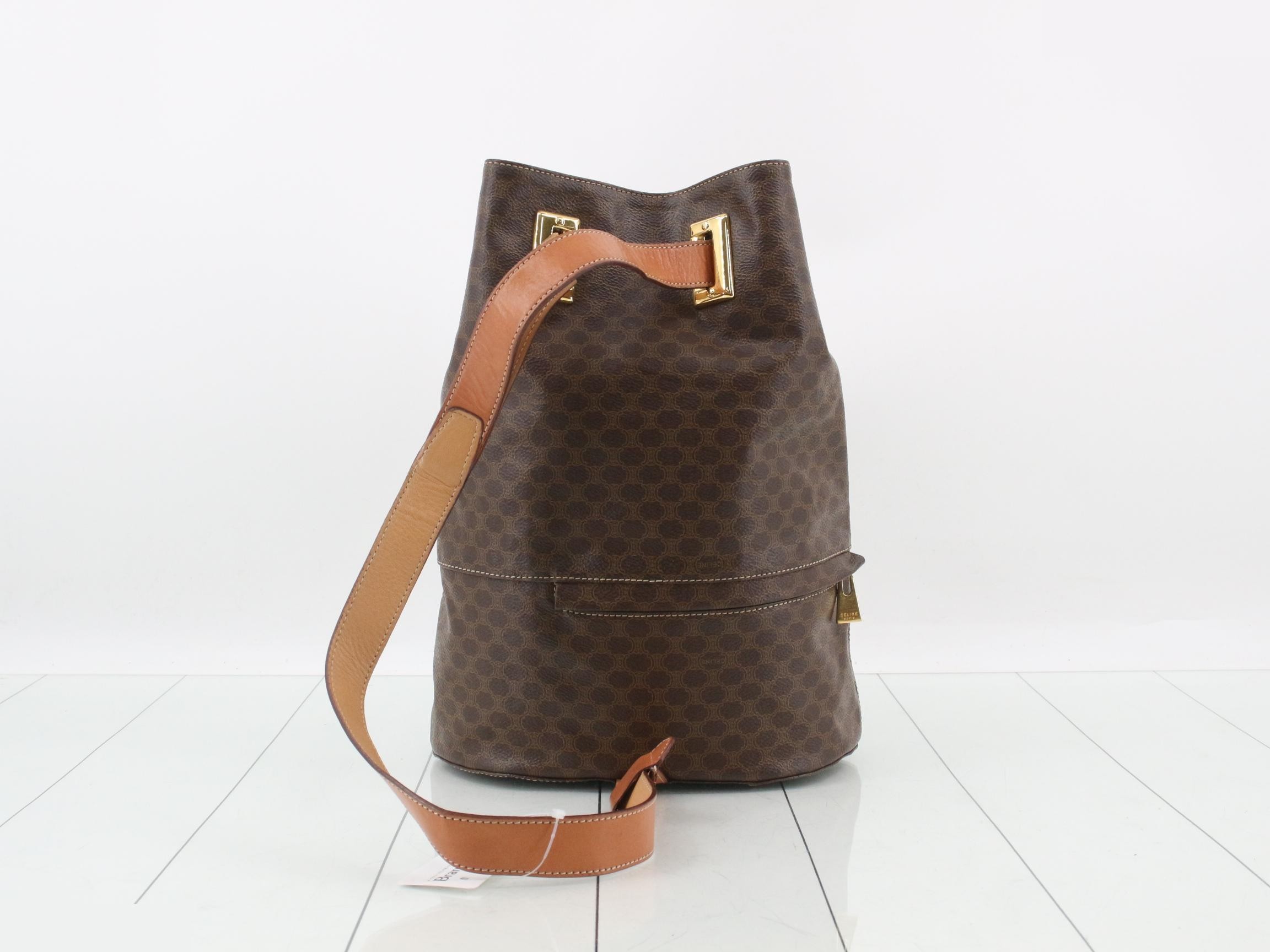 Macadam One-Shoulder Bag, PVC/Leather, Brown — view 2