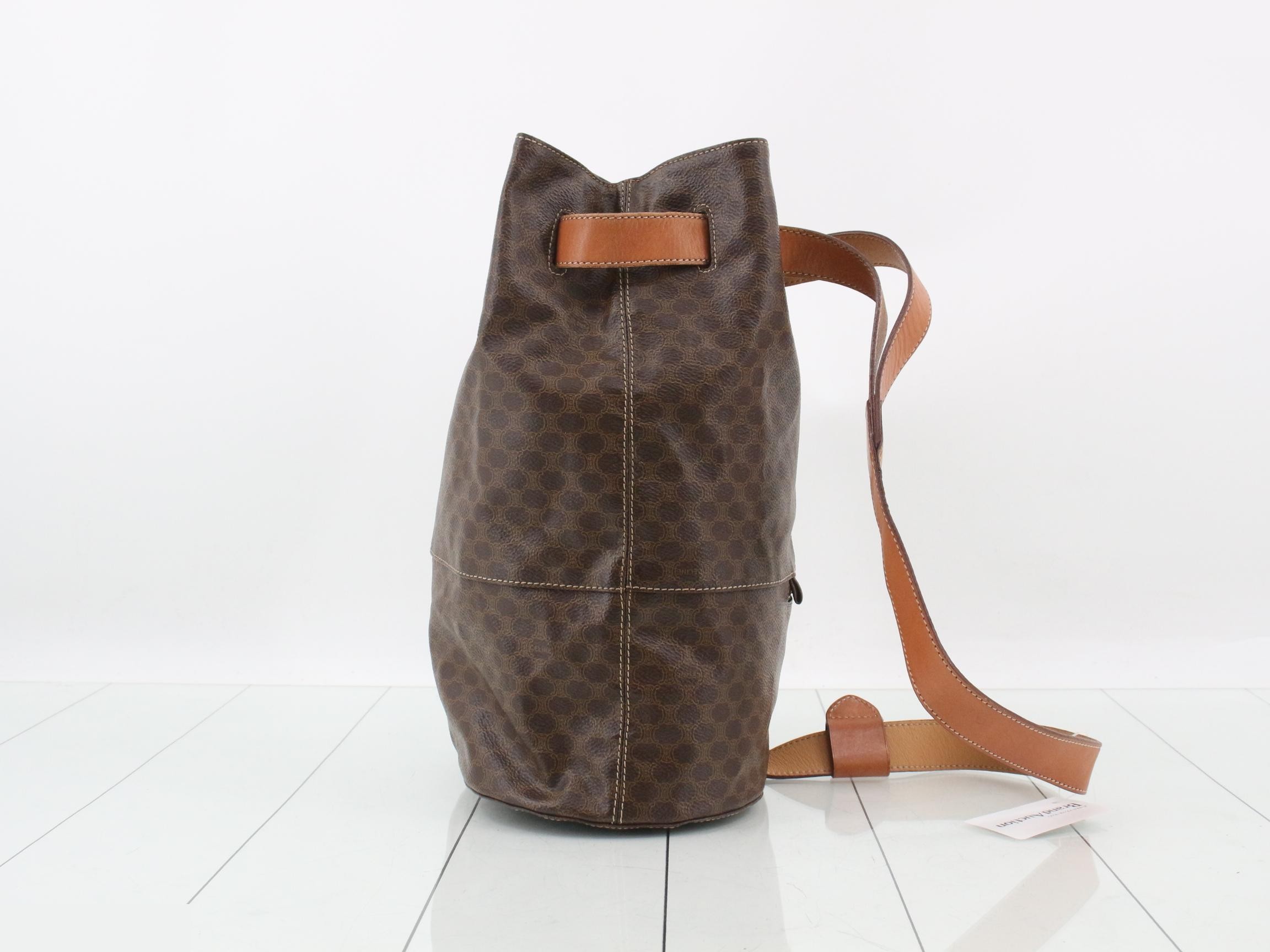 Macadam One-Shoulder Bag, PVC/Leather, Brown — view 3
