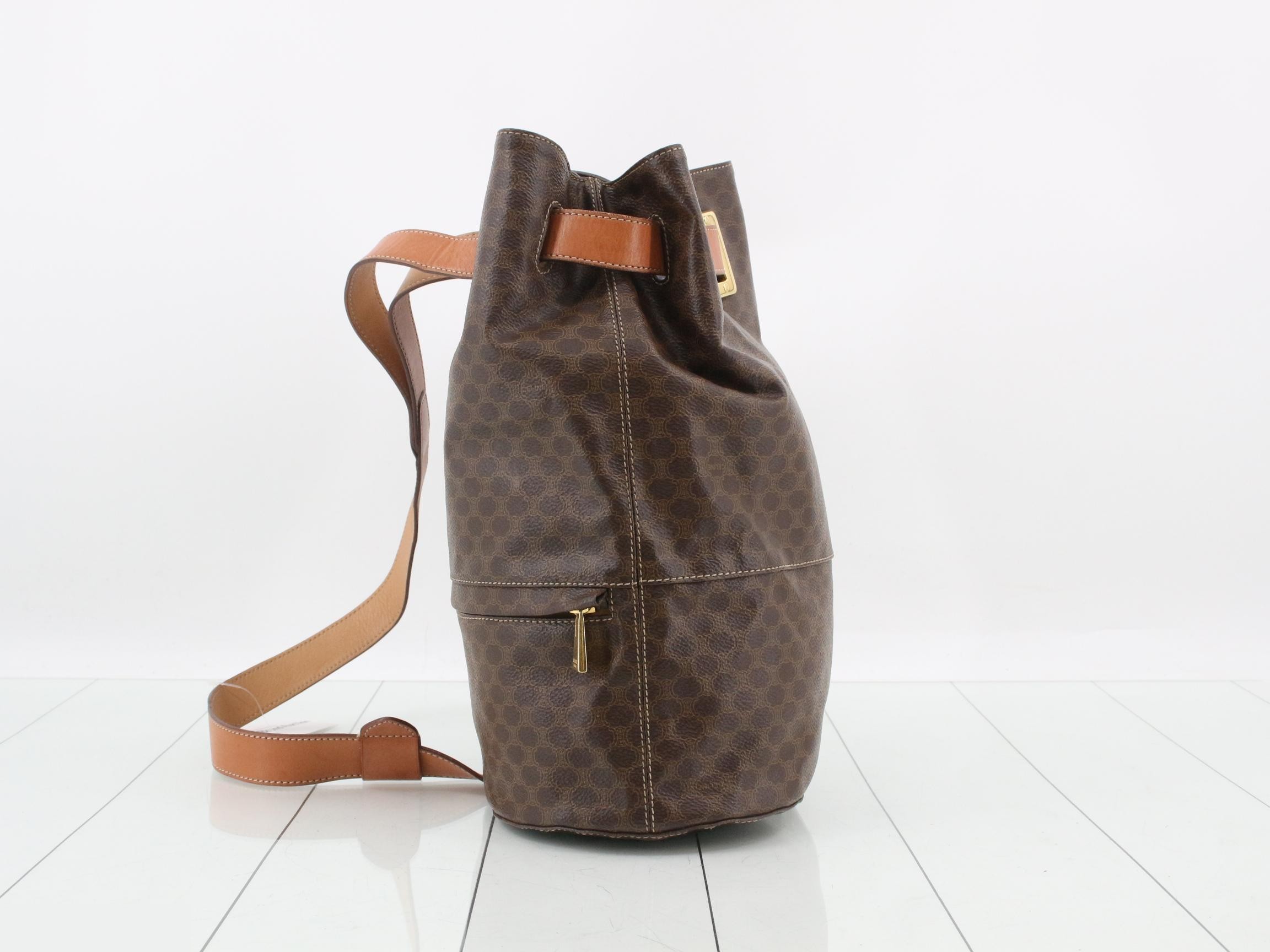 Macadam One-Shoulder Bag, PVC/Leather, Brown — view 4