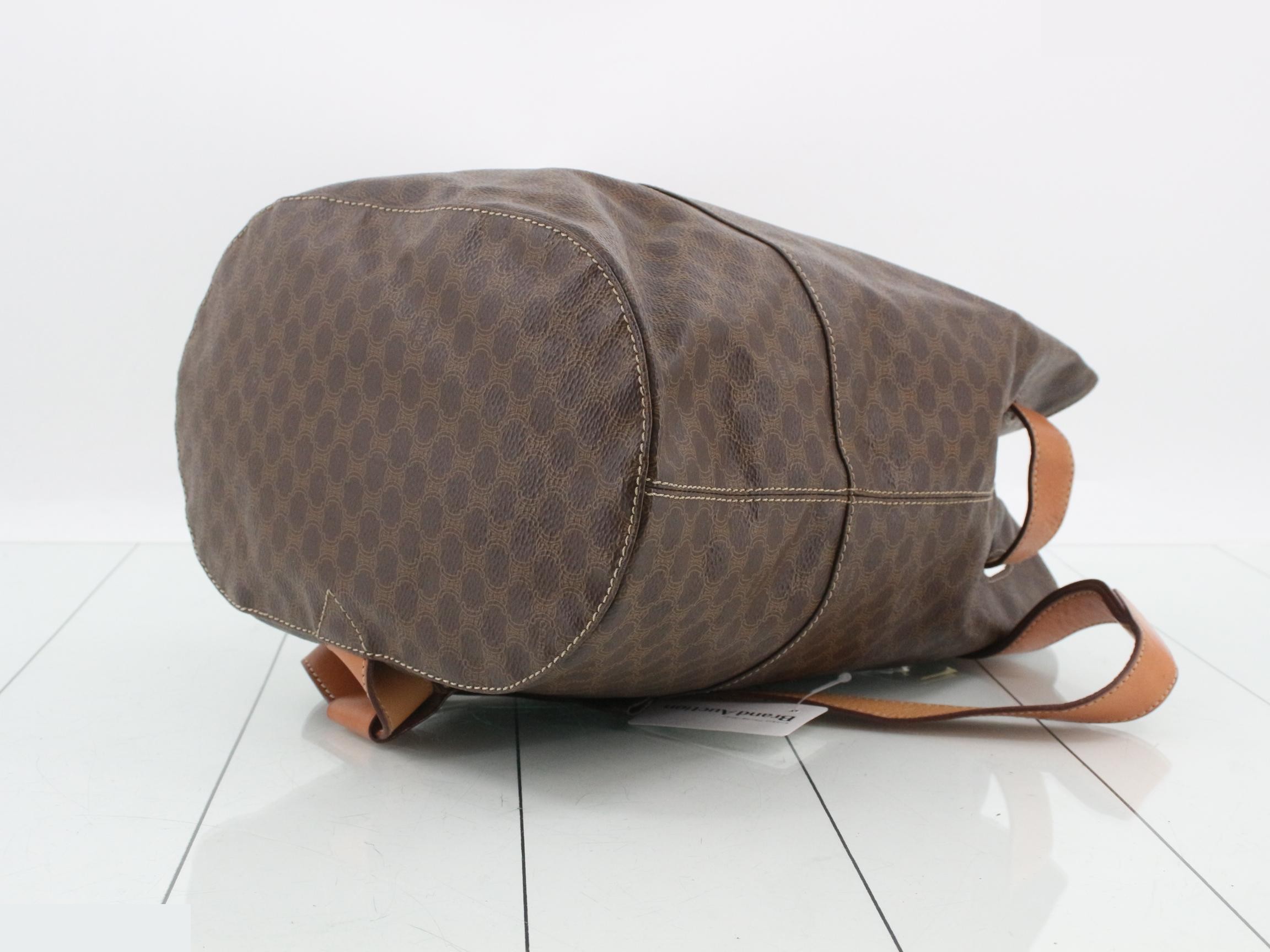 Macadam One-Shoulder Bag, PVC/Leather, Brown — view 6