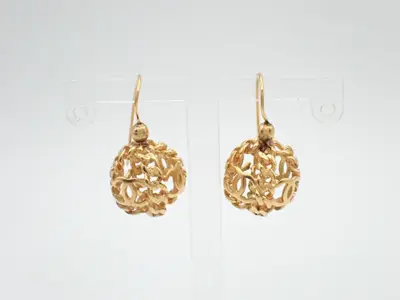 Coco Mark Ball Earrings, GP Gold