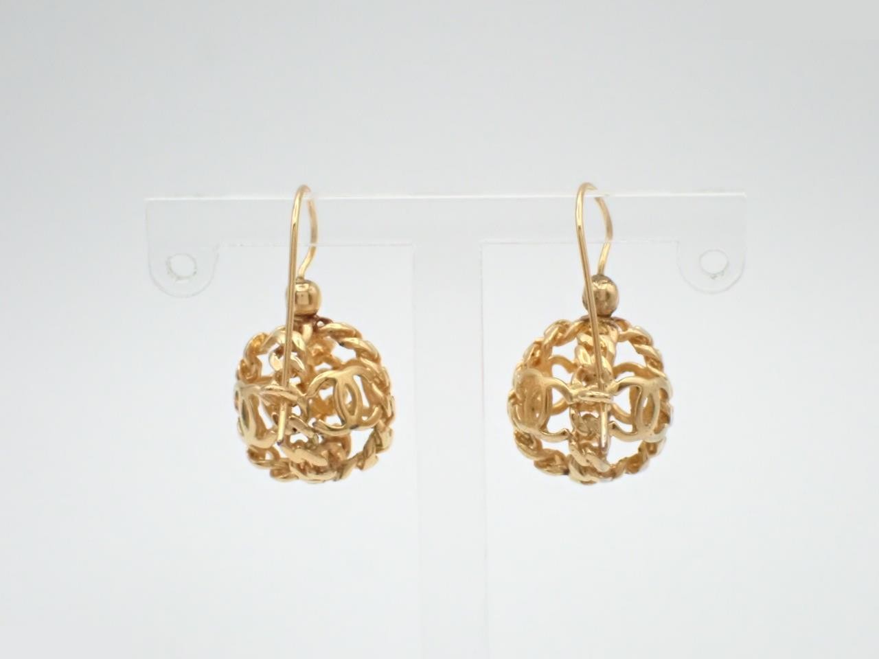 Coco Mark Ball Earrings, GP Gold — view 2