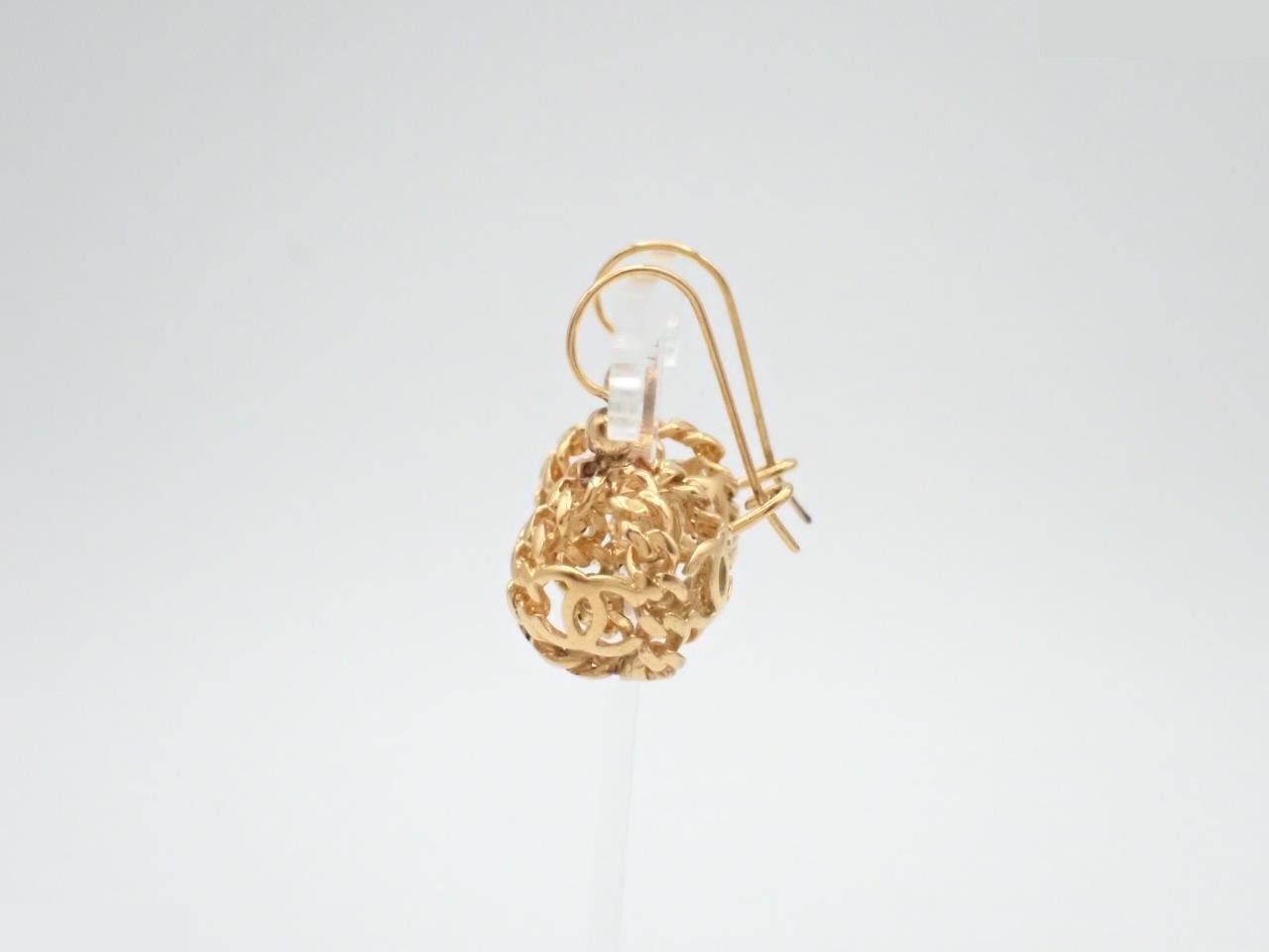 Coco Mark Ball Earrings, GP Gold — view 3