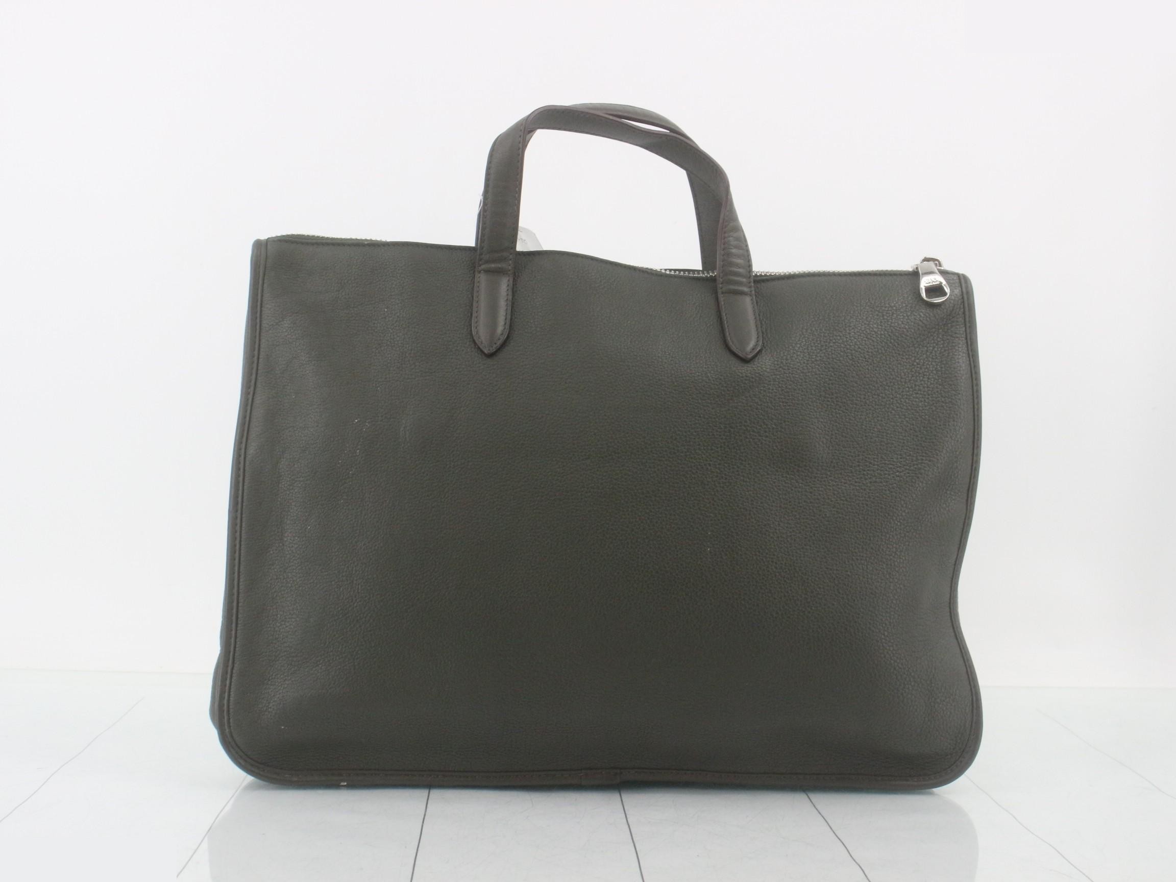 Business bag, leather, khaki — view 2