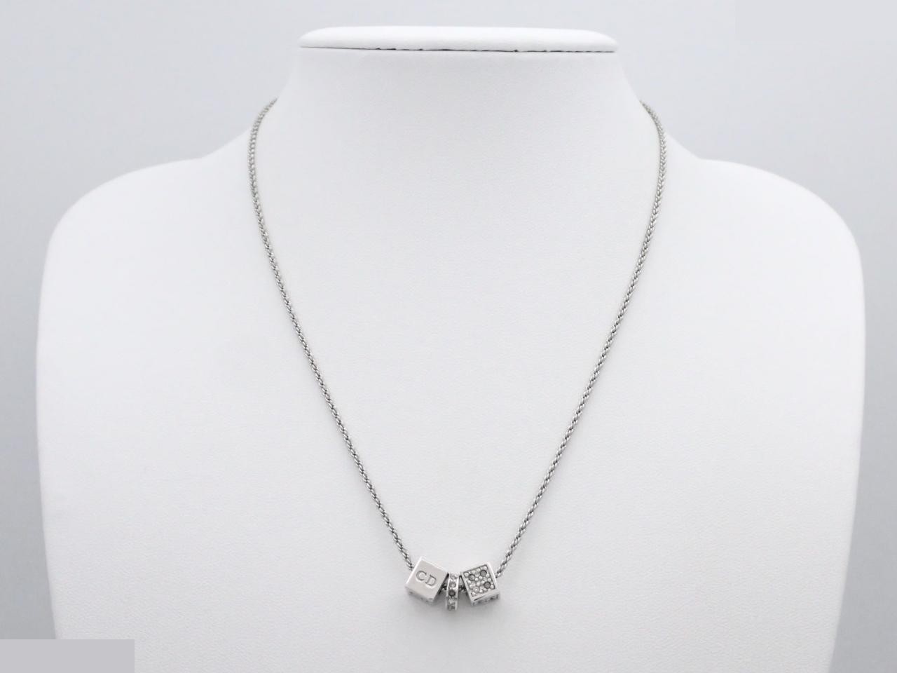 Dice rhinestone necklace, chain approximately 42cm — view 3