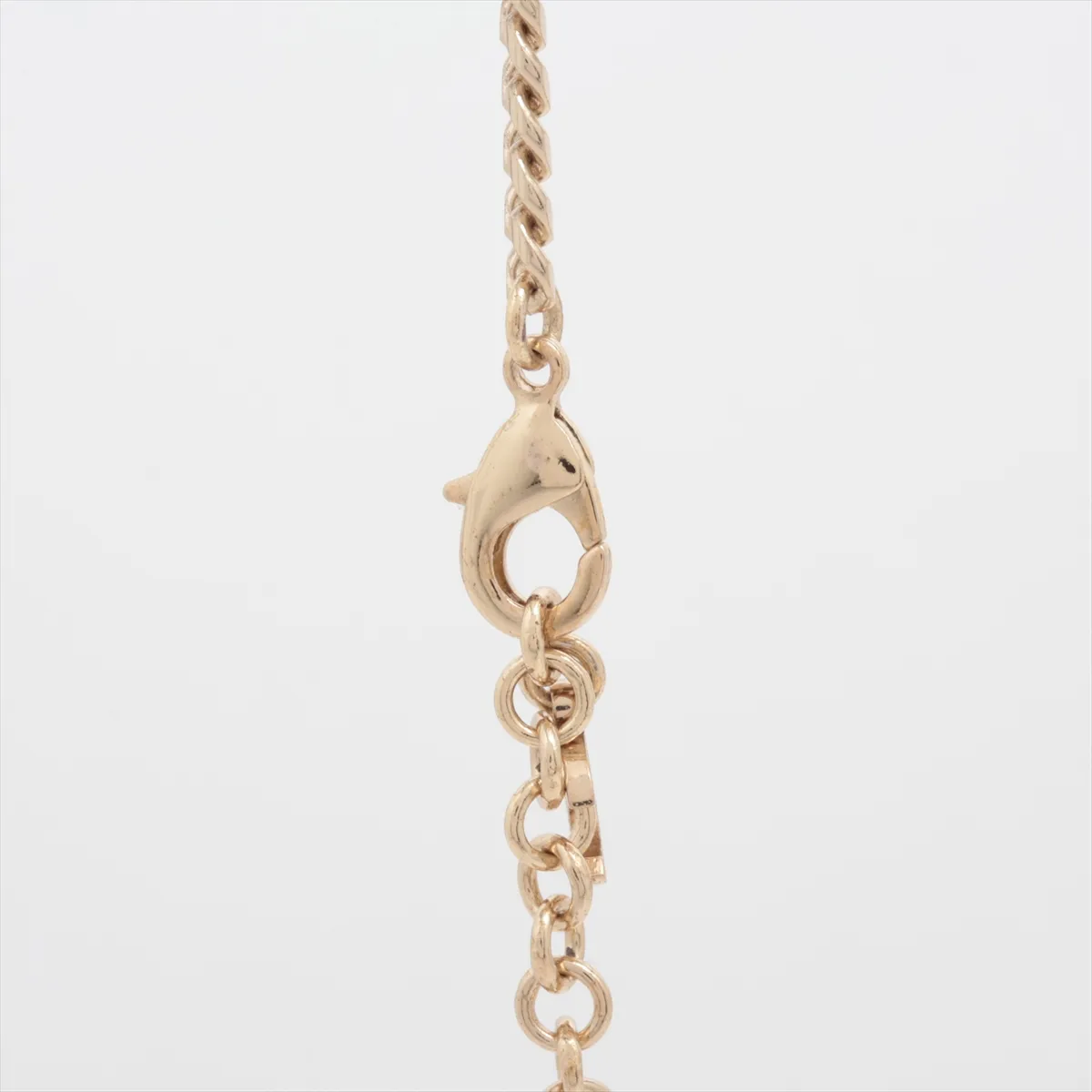 Coco Mark C23S Necklace, GP x Rhinestone, Gold x Silver. Shows signs of wear, including — view 3