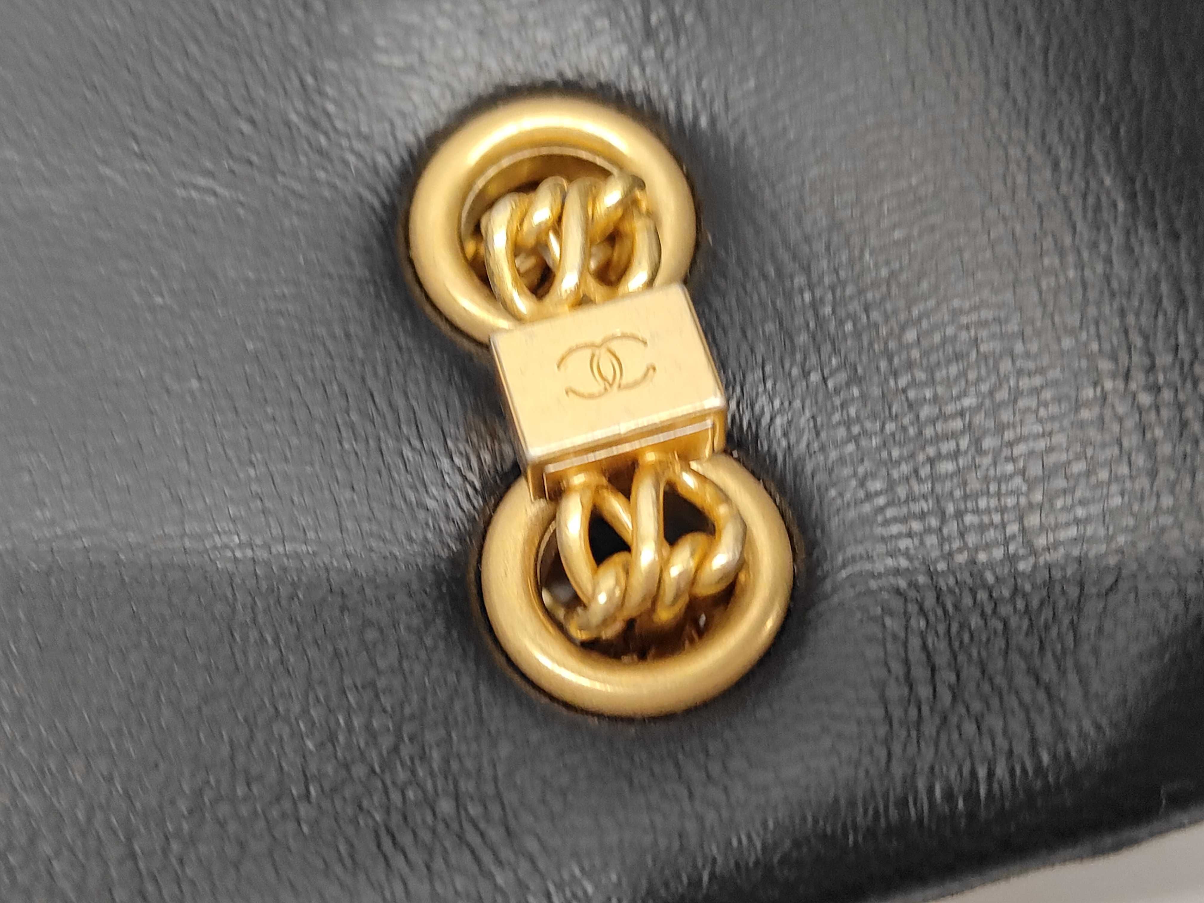 Matelassé Chain Wallet, Black Lambskin, Chain Coco Mark, Gold Hardware, Shoulder Bag — view 4