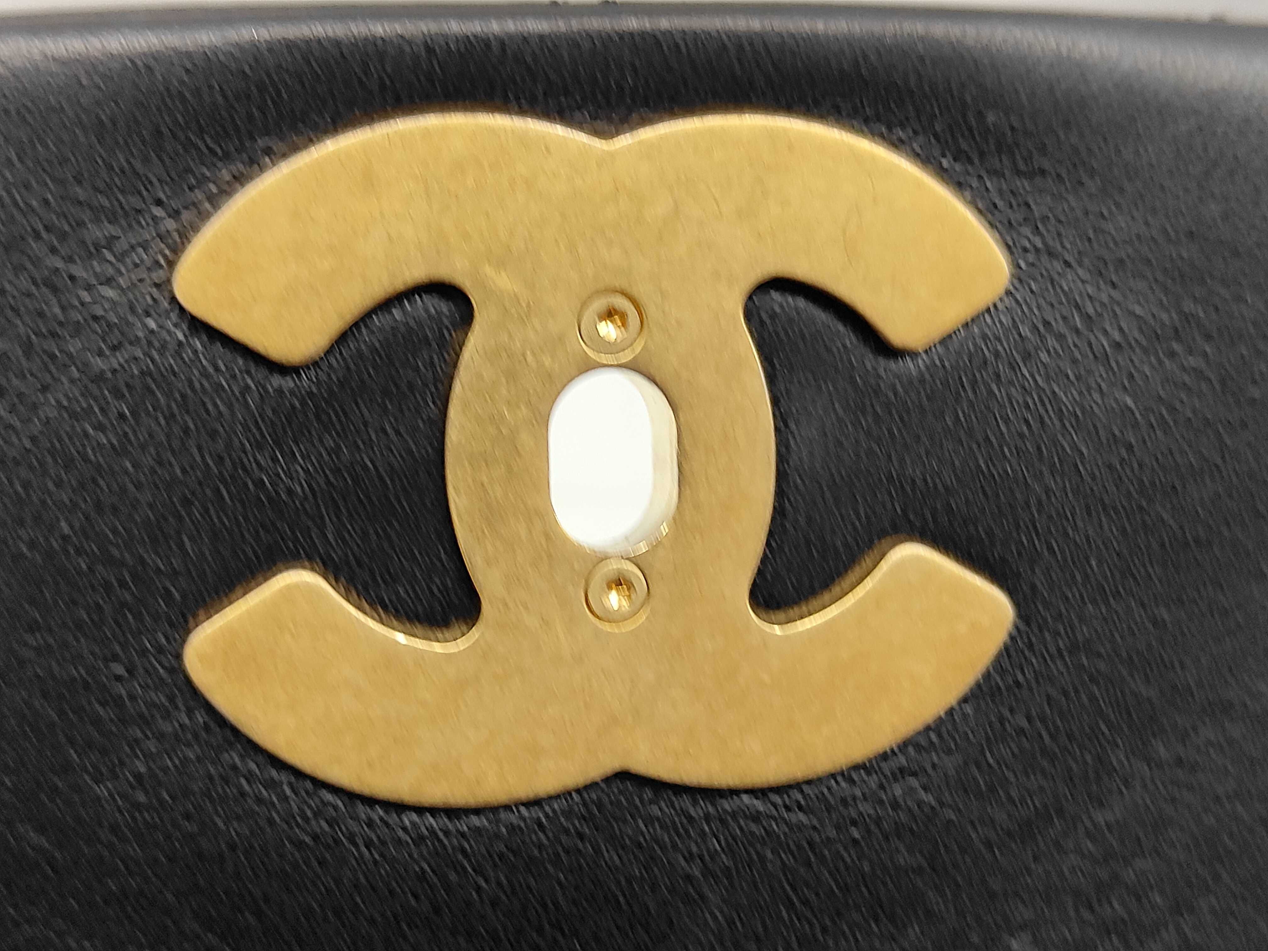 Matelassé Chain Wallet, Black Lambskin, Chain Coco Mark, Gold Hardware, Shoulder Bag — view 9