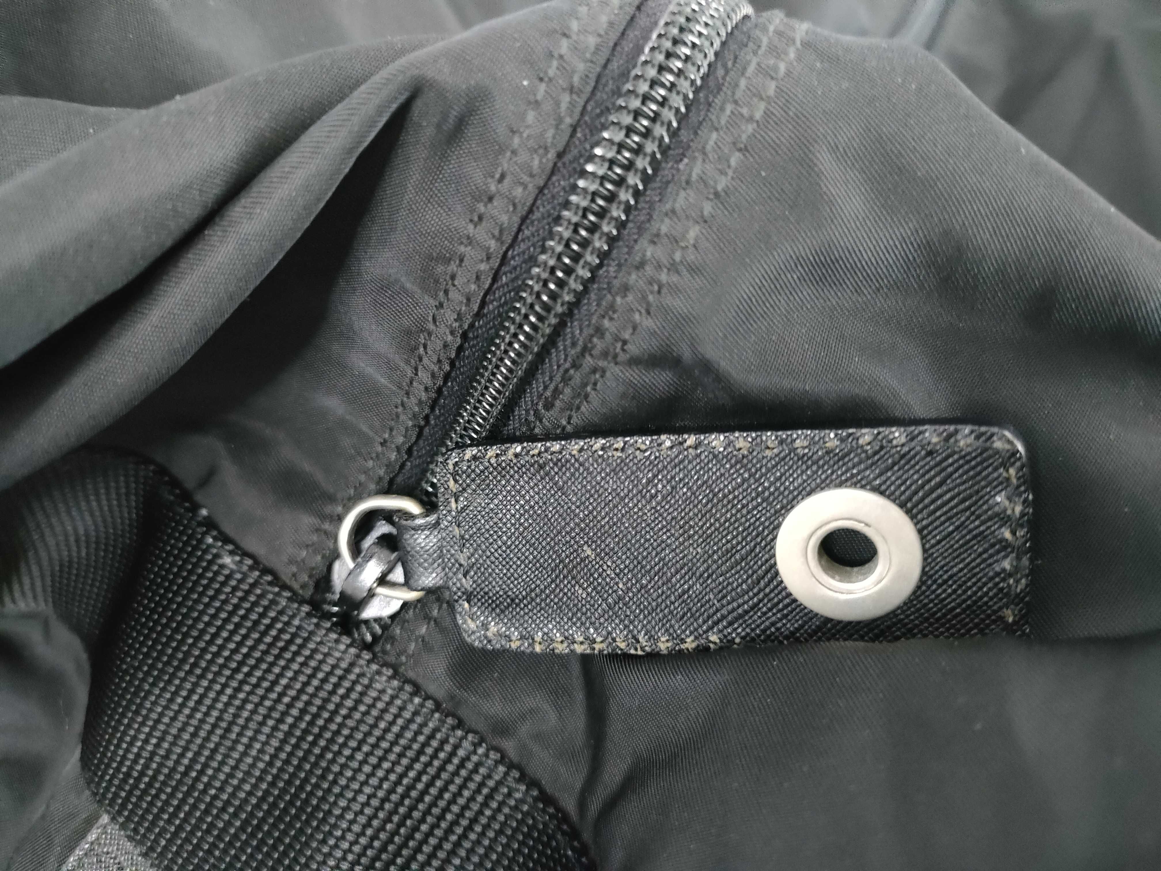 Nylon Prada Boston Bag Large Capacity Triangle Logo Black Nylon Boston Bag — view 13